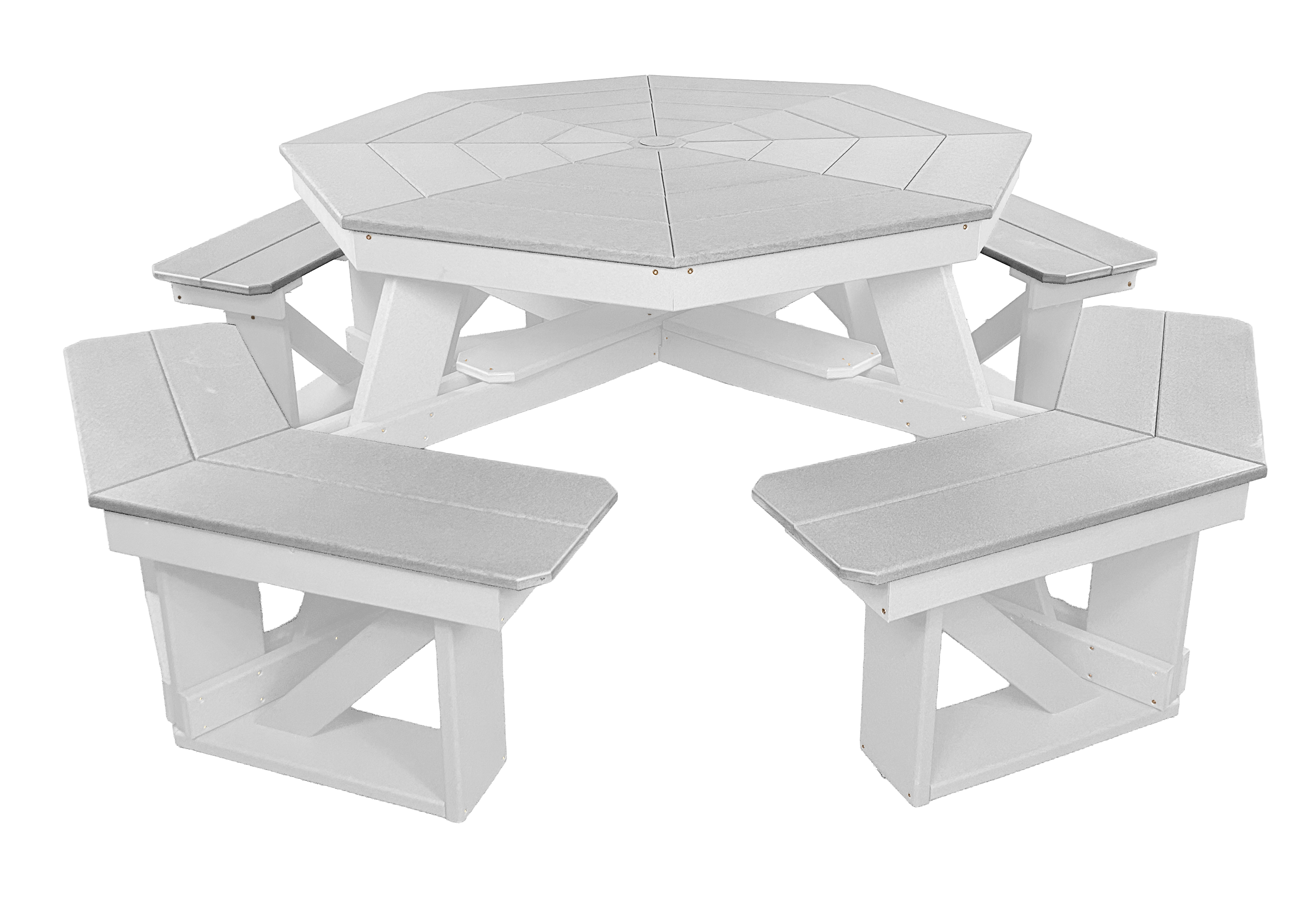 8-Person Hillside Octagon Table With Umbrella Hole & Plug