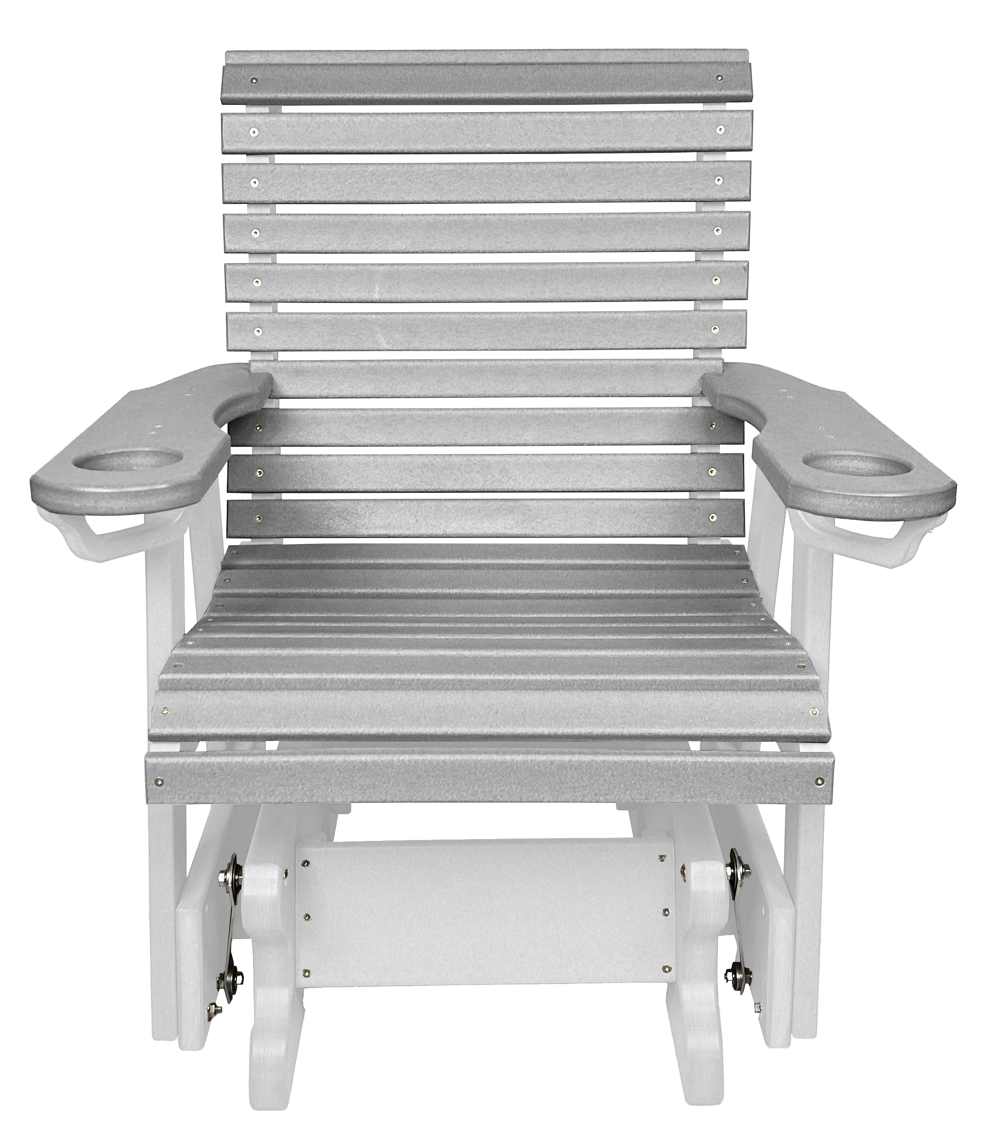 Set of 4 - Rolled Back Single Gliders With Built In Cup Holders