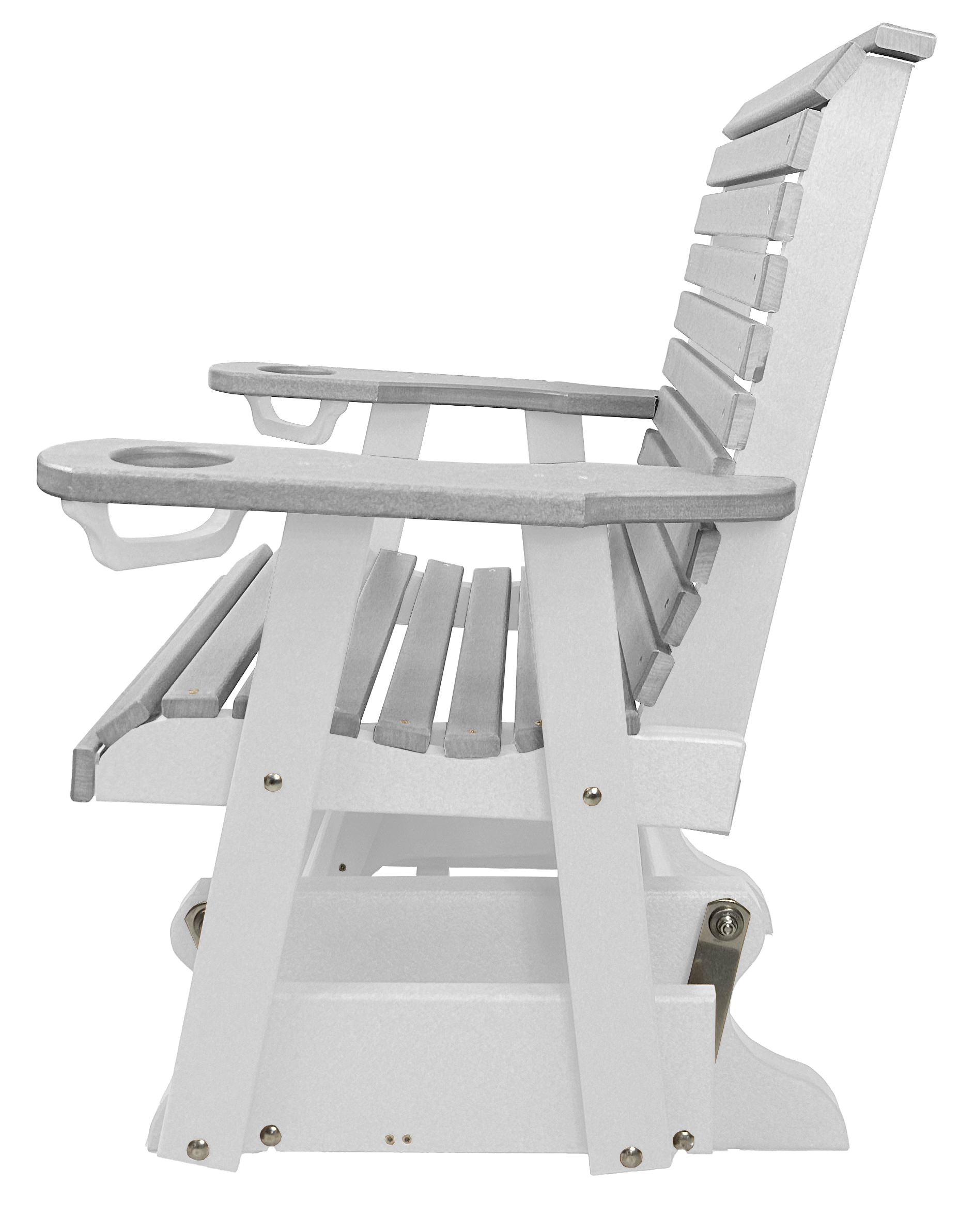 Set of 4 - Rolled Back Single Gliders With Built In Cup Holders