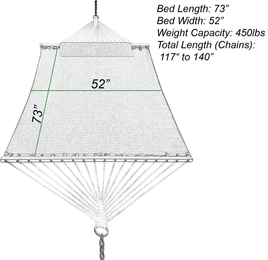 DURAWEATHER POLY® Hammock with Detachable Pillow in Sunbrella Fabrics