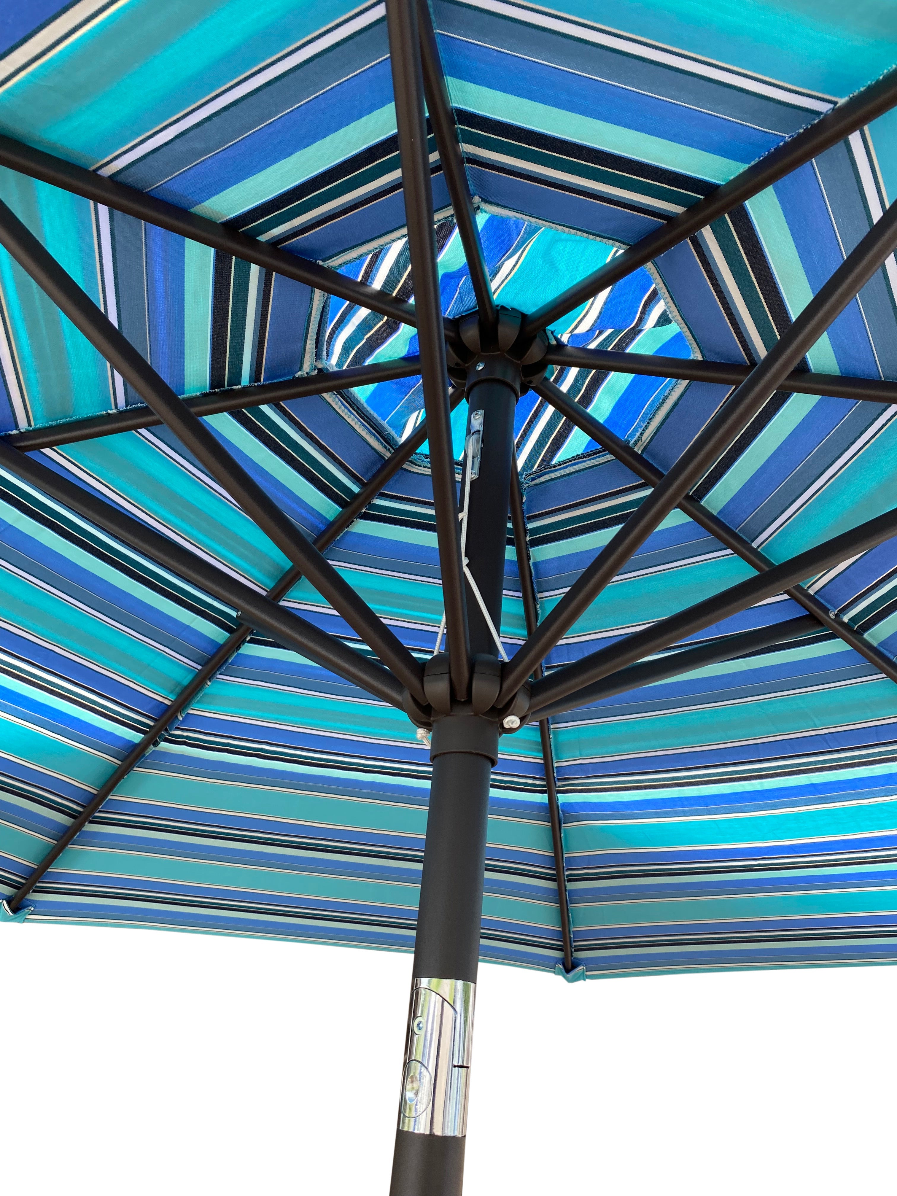 DURAWEATHER POLY® 9'ft Patio Umbrella Push Button Tilt Double Wind Vents Includes Base in Sunbrella Fabrics