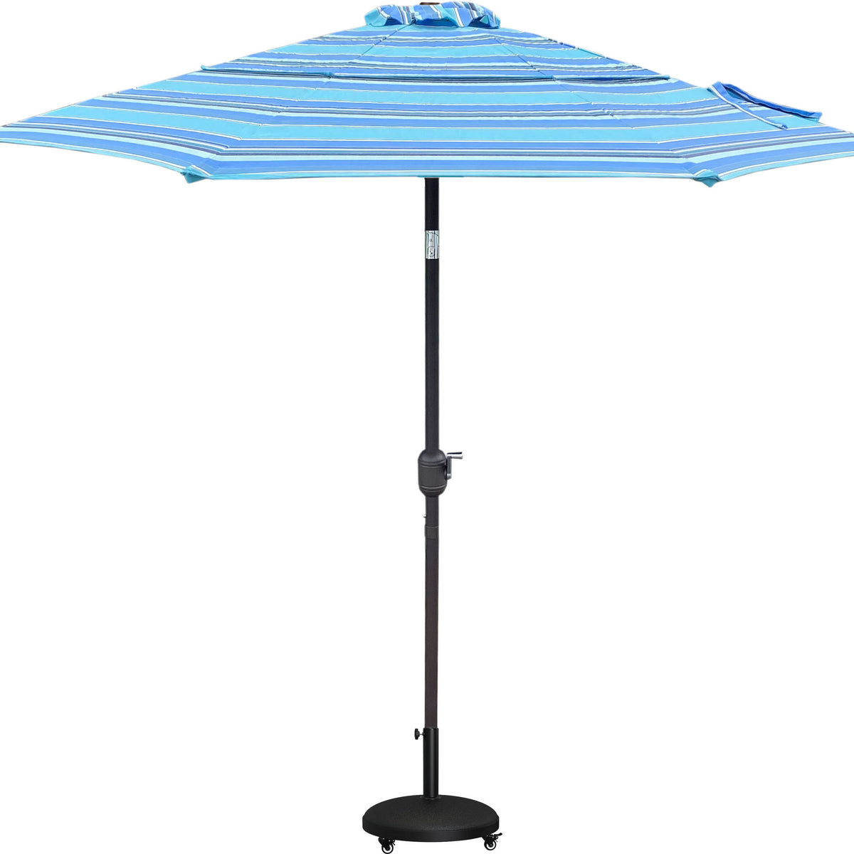 9 ft patio umbrella stand 9'ft Patio Umbrella Push Button Tilt Double Wind Vents Includes Base S
