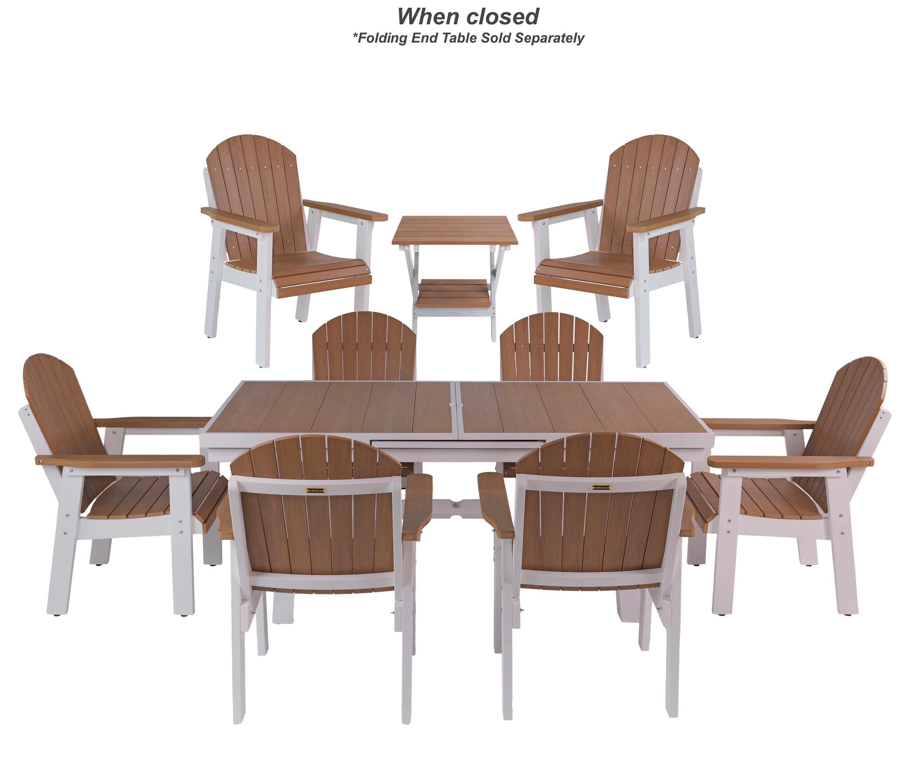 9-Piece Extension Adirondack Dining Table Set