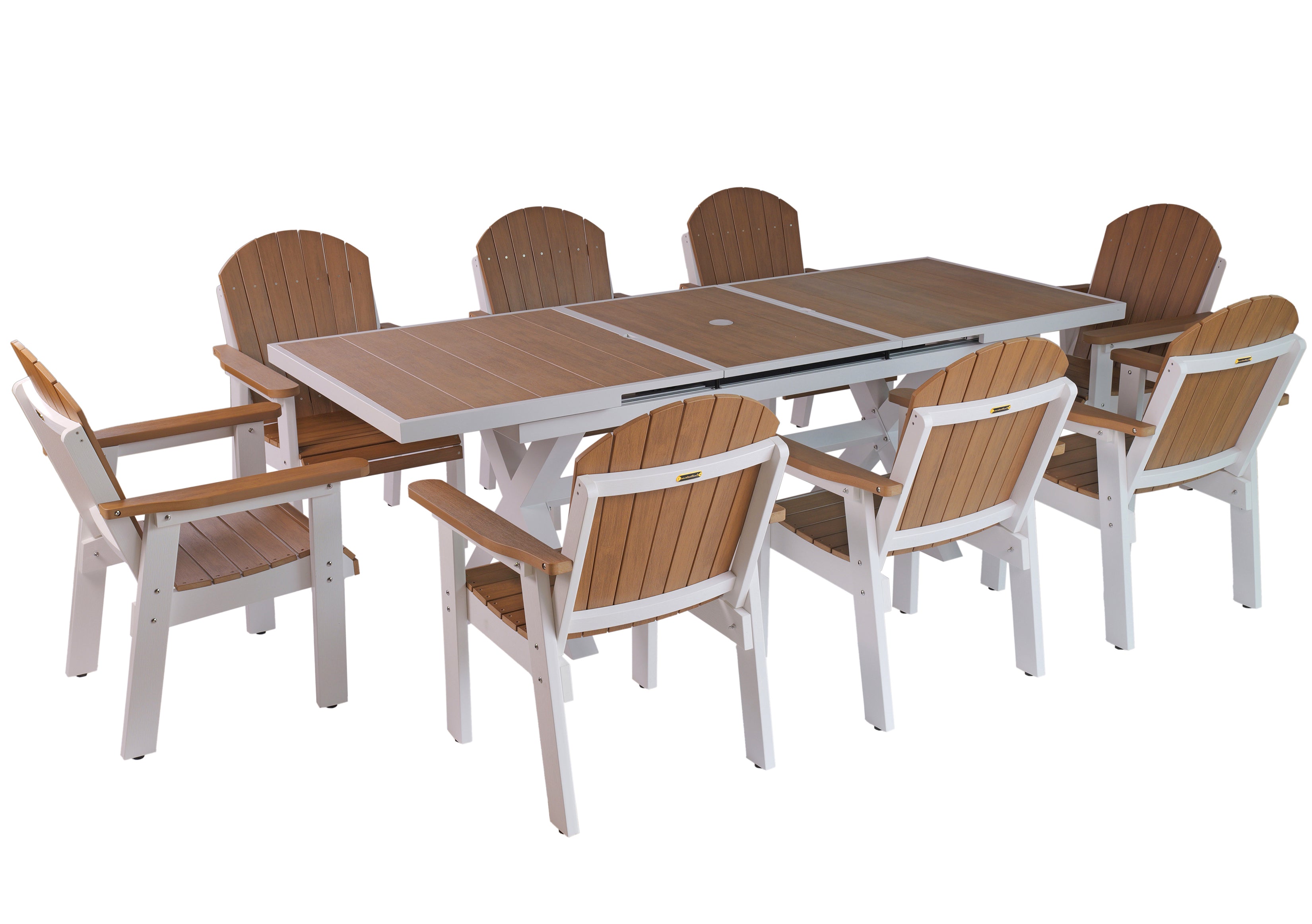 9-Piece Extension Adirondack Dining Table Set
