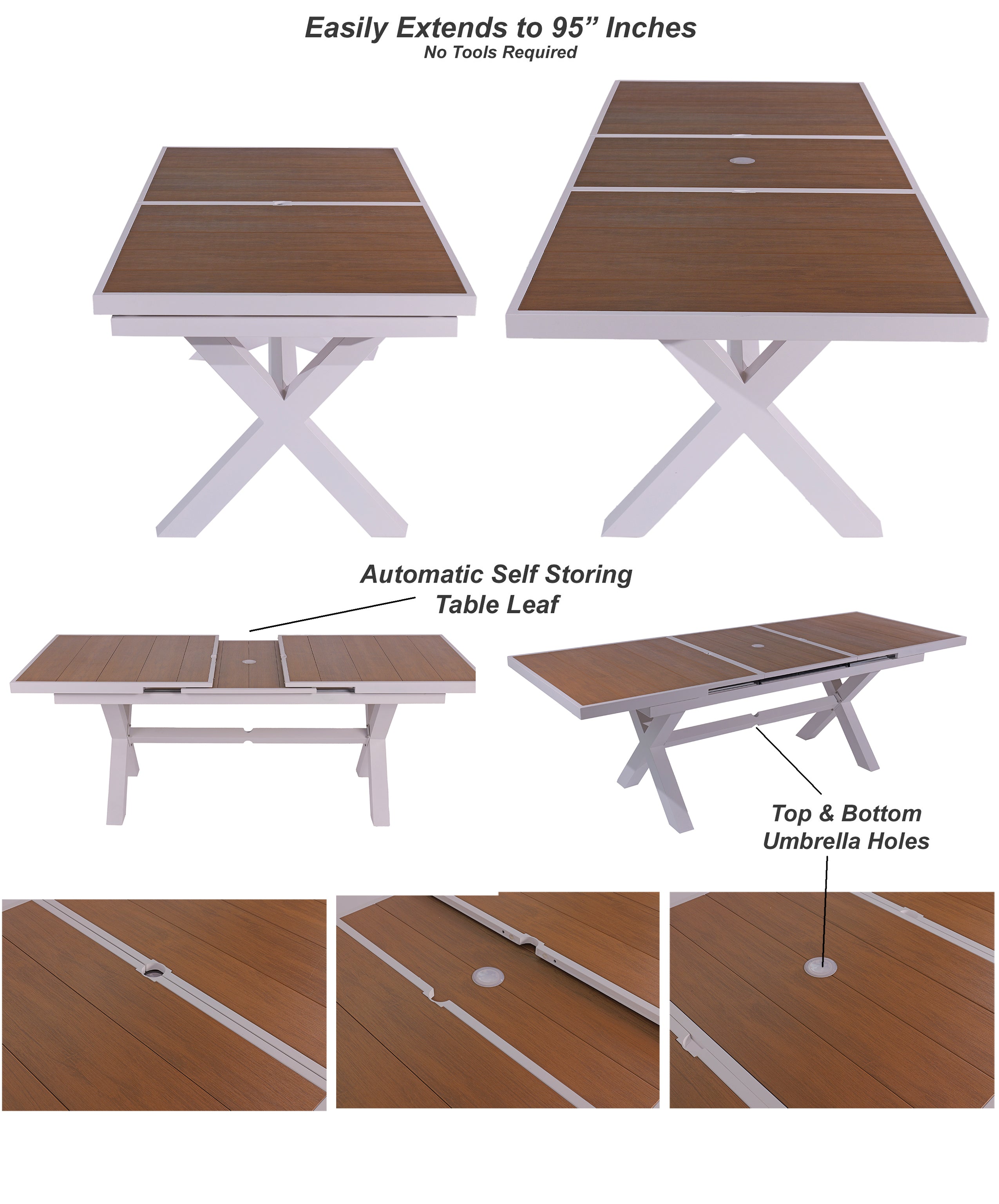 9-Piece Extension Adirondack Dining Table Set