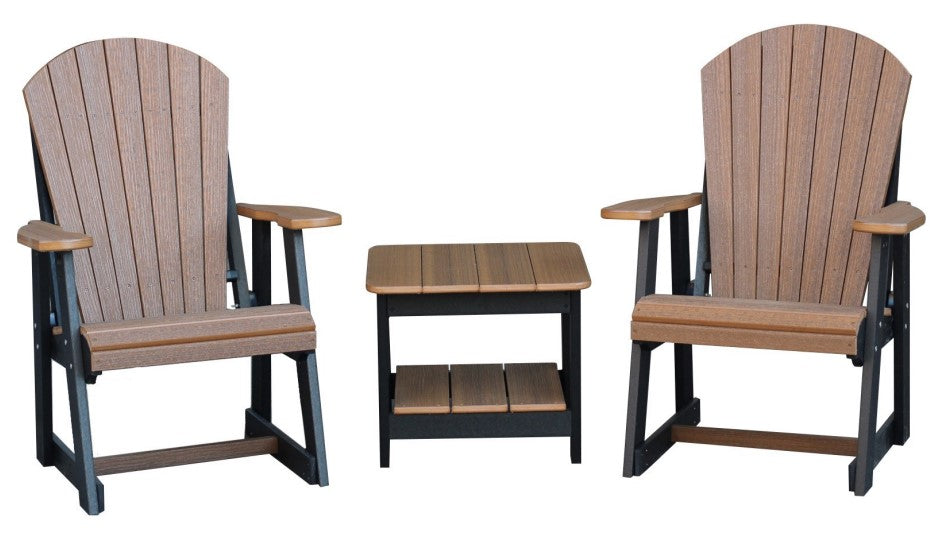 DURAWEATHER POLY® Adirondack Deck Chair & Two Tier 22" Square Side Table Set