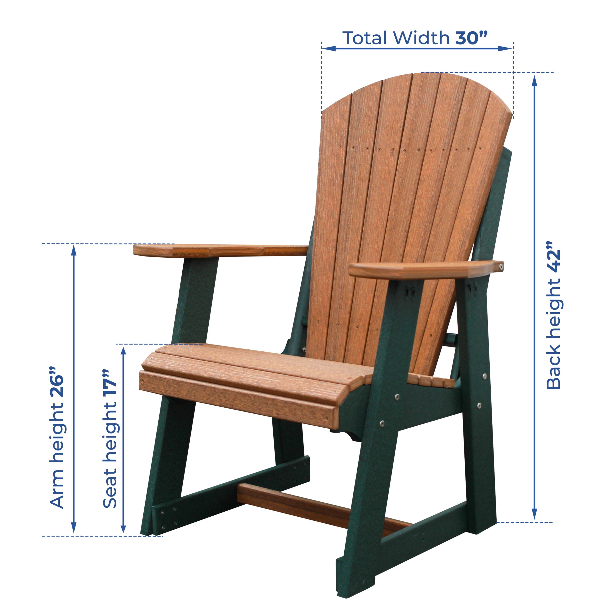 DURAWEATHER POLY® Adirondack Deck Chair & Two Tier 22" Square Side Table Set