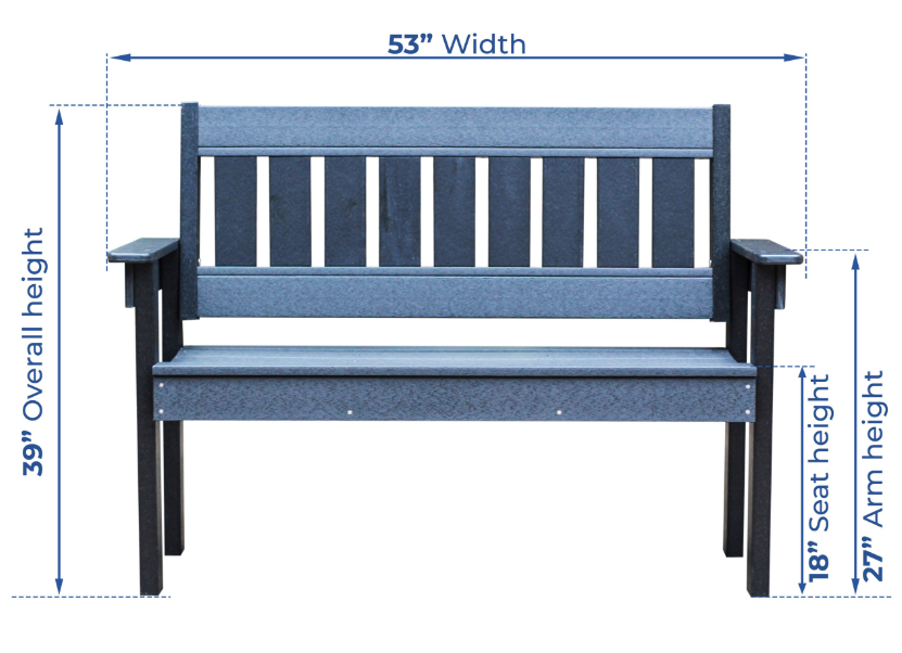 DuraWeather Poly ENGLISH Garden Mission Bench