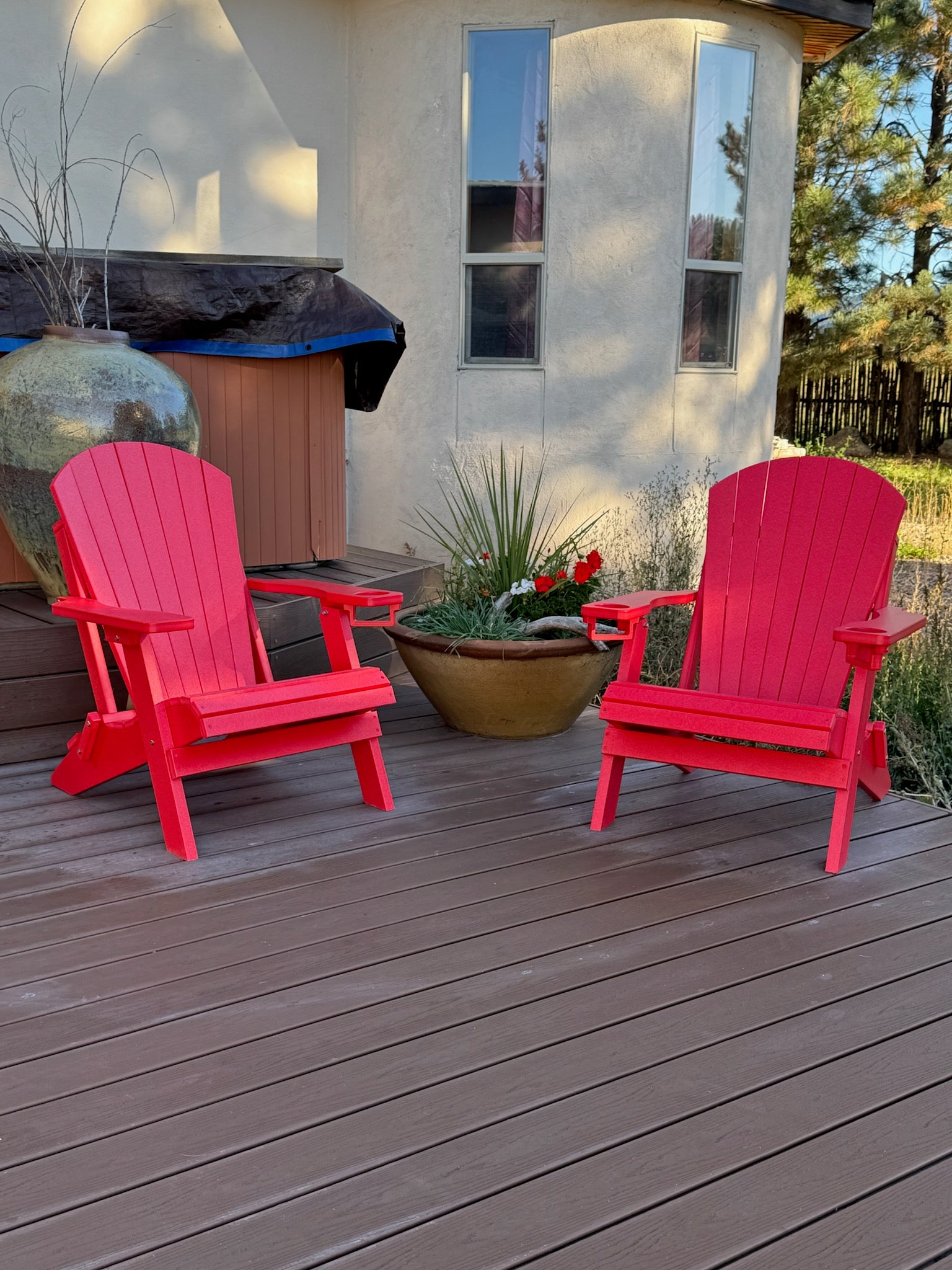 King Size Folding Adirondack Chair - (Strawberry Red)