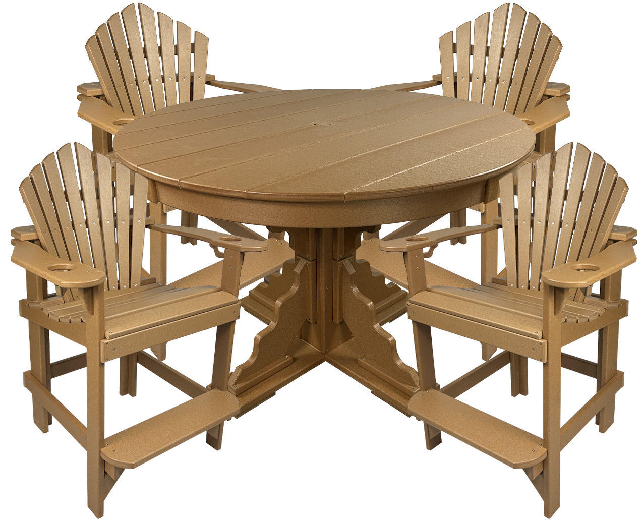 5-Piece 44”rd. Bridgewater Counter Set With Built In Cupholders