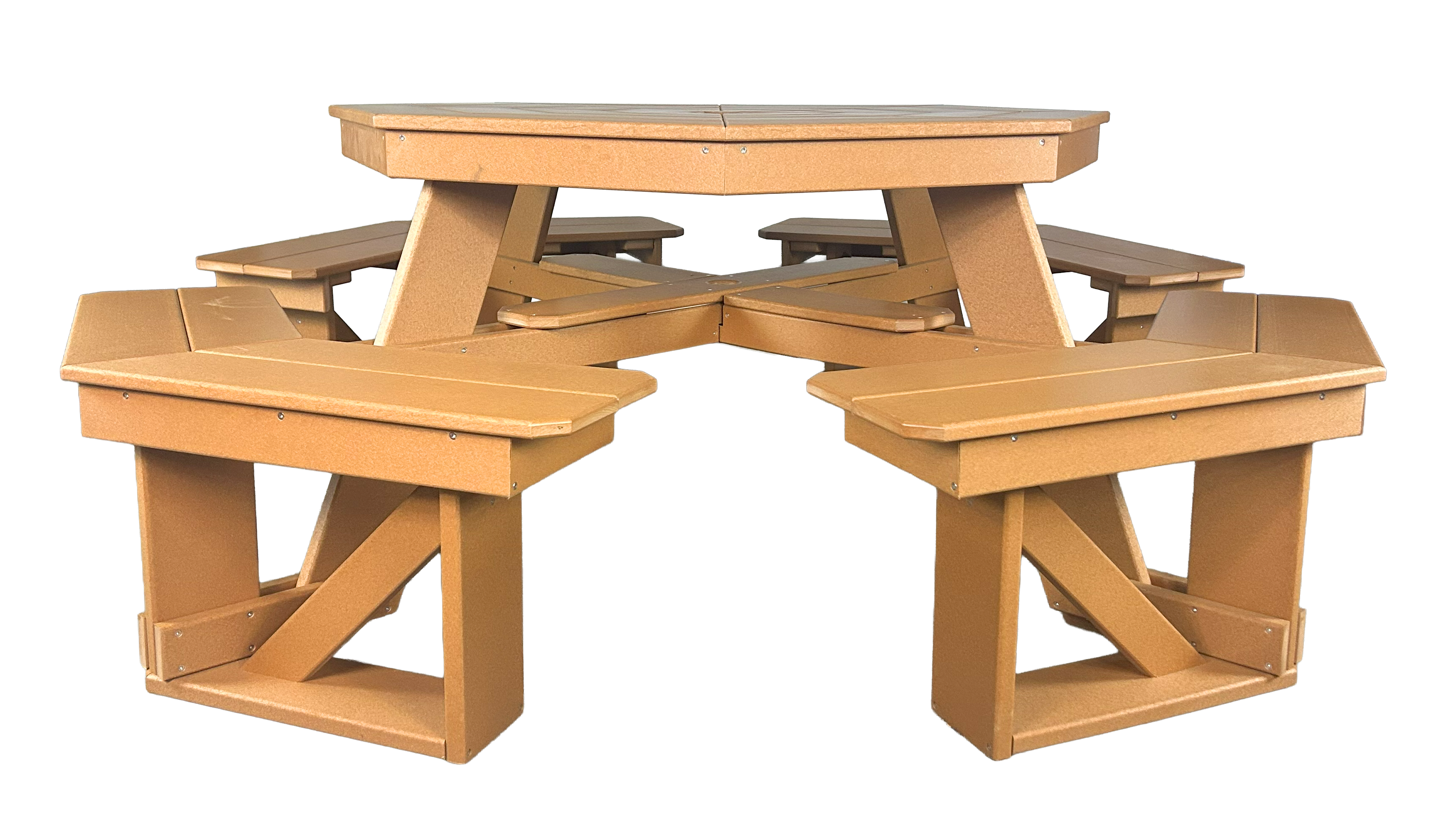 8-Person Hillside Octagon Table With Umbrella Hole & Plug
