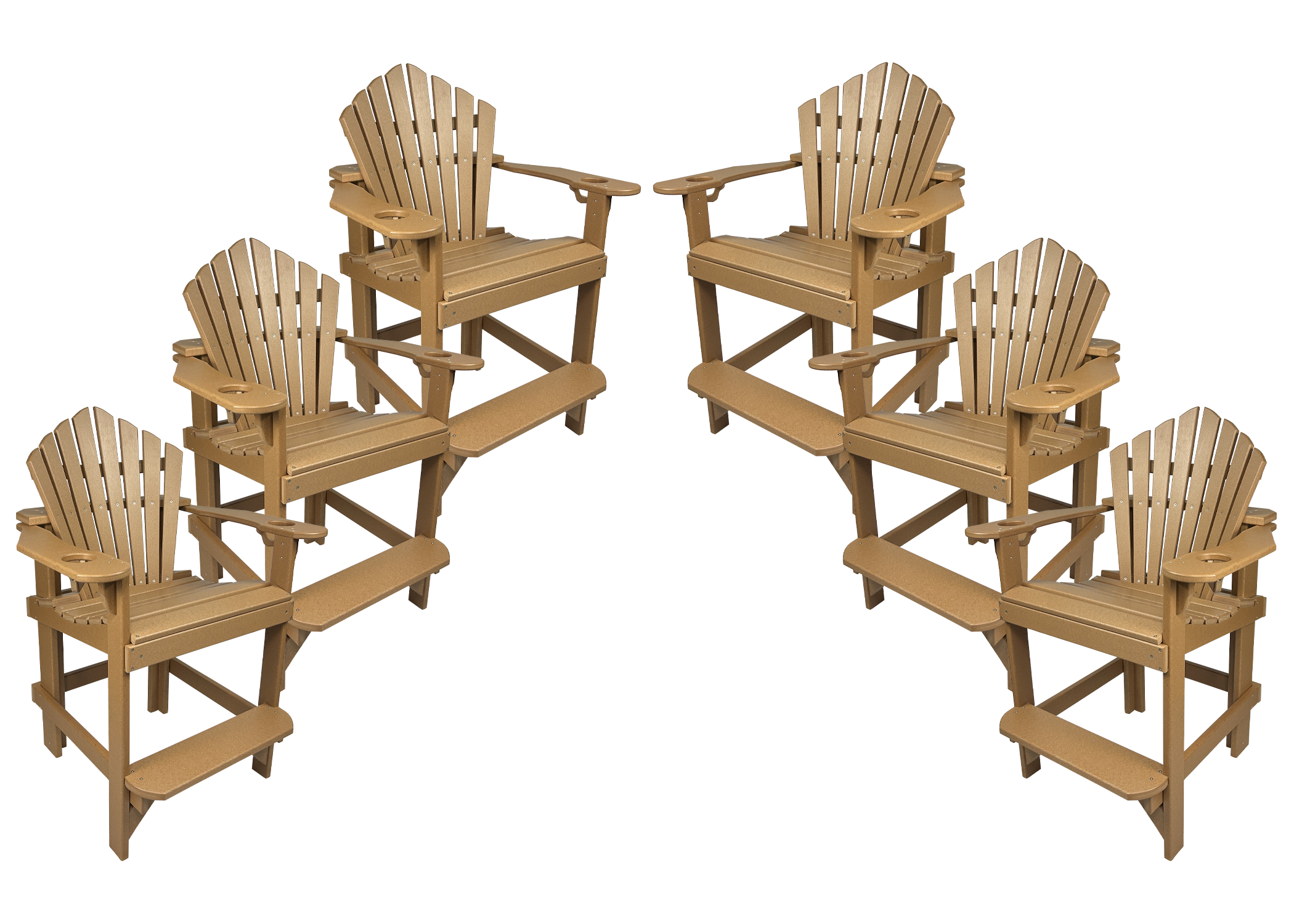 Set of 6 - Bridgewater Counter Chairs With Built In Cupholders