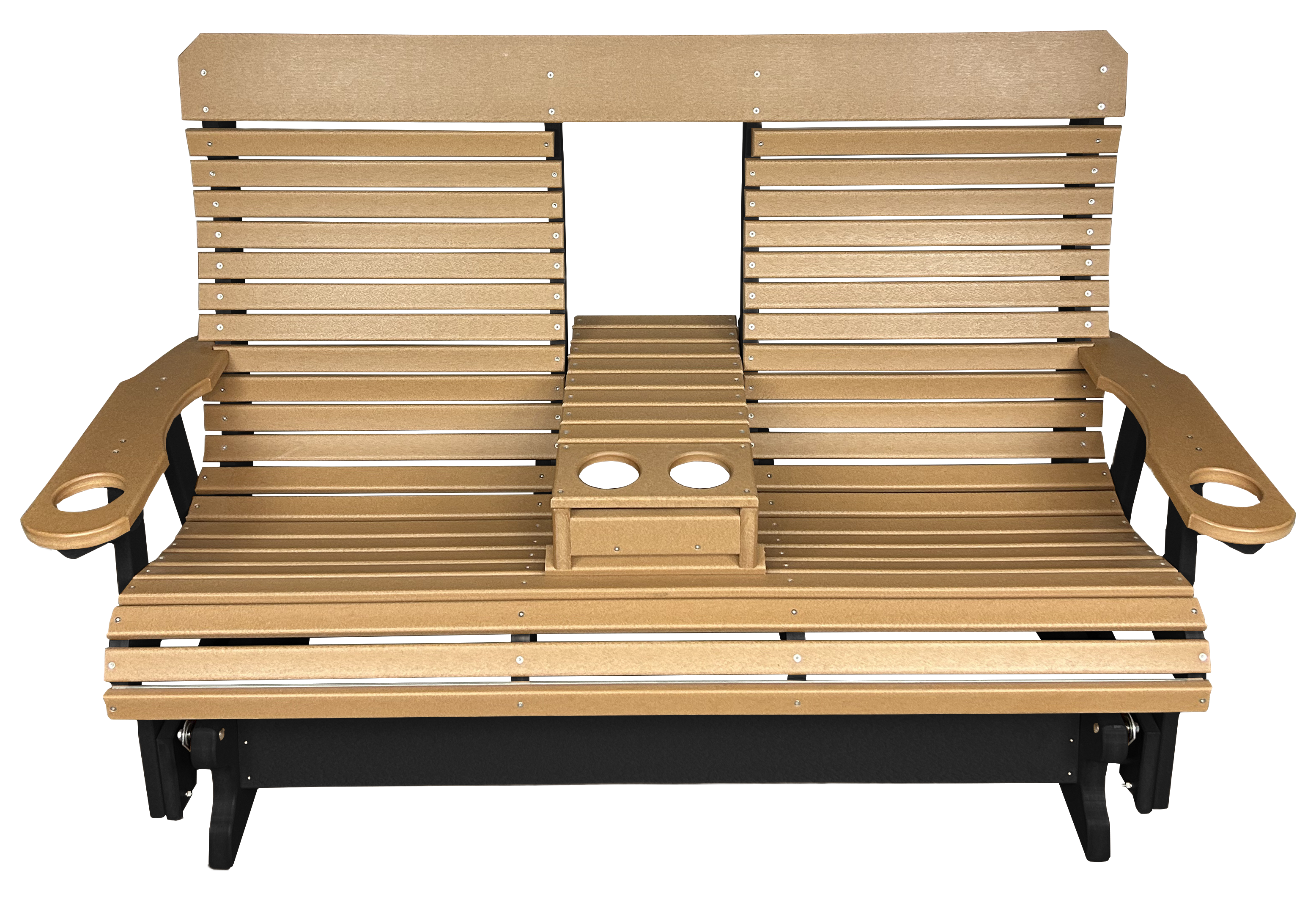 5’ft Rolled Back Loveseat Glider With Fold Down Console
