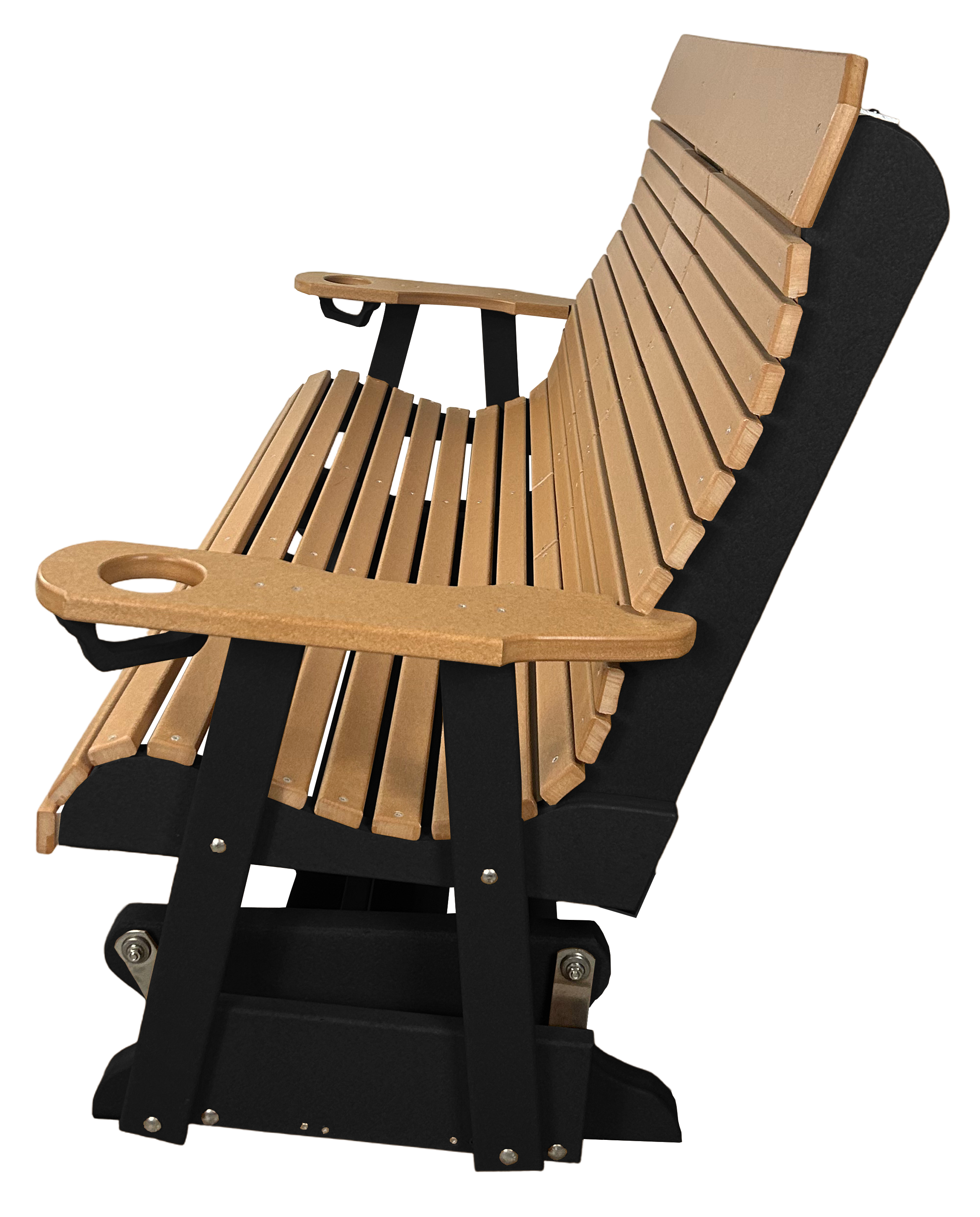 5’ft Rolled Back Loveseat Glider With Fold Down Console