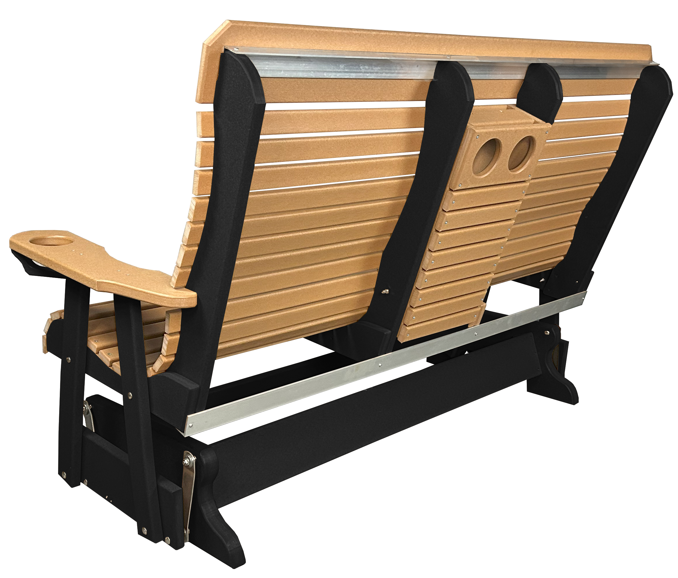 5’ft Rolled Back Loveseat Glider With Fold Down Console