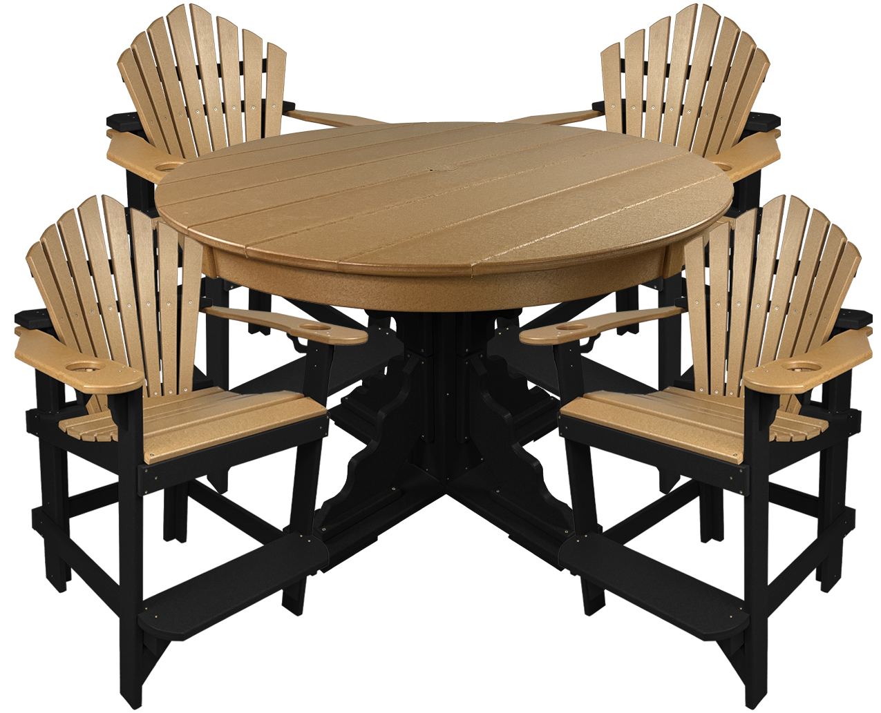 5-Piece 44”rd. Bridgewater Counter Set With Built In Cupholders