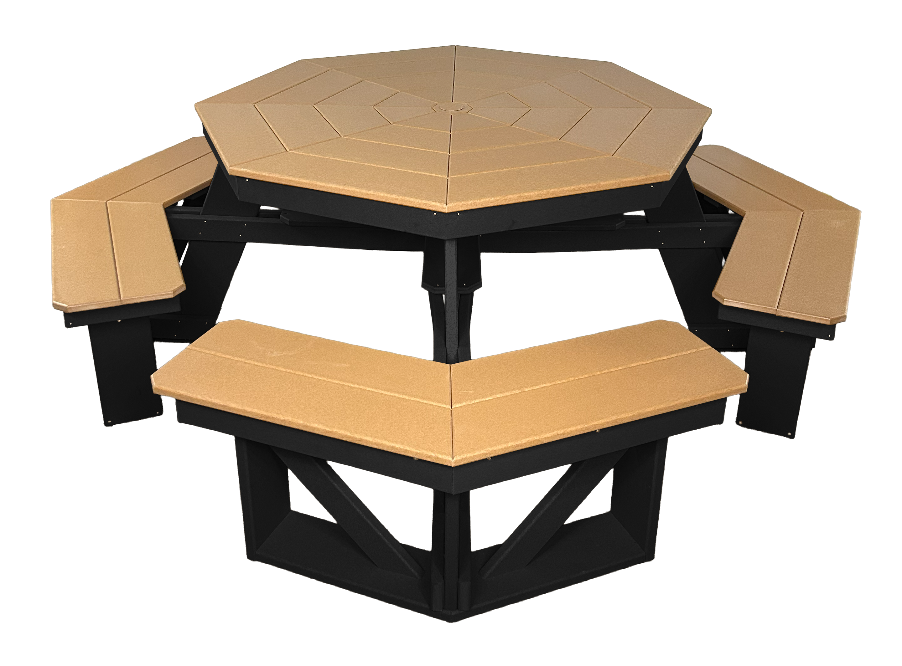 8-Person Hillside Octagon Table With Umbrella Hole & Plug