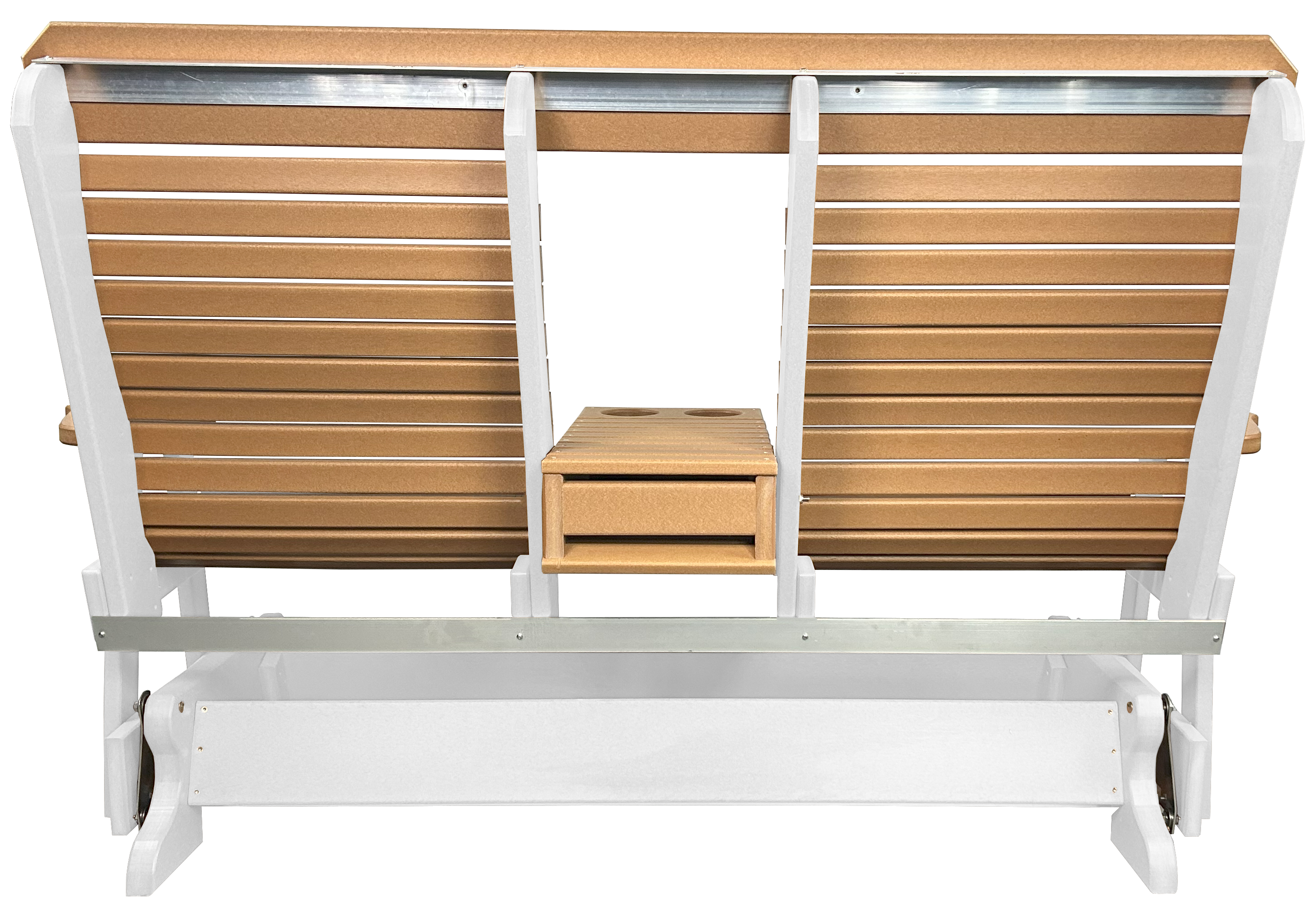 5’ft Rolled Back Loveseat Glider With Fold Down Console
