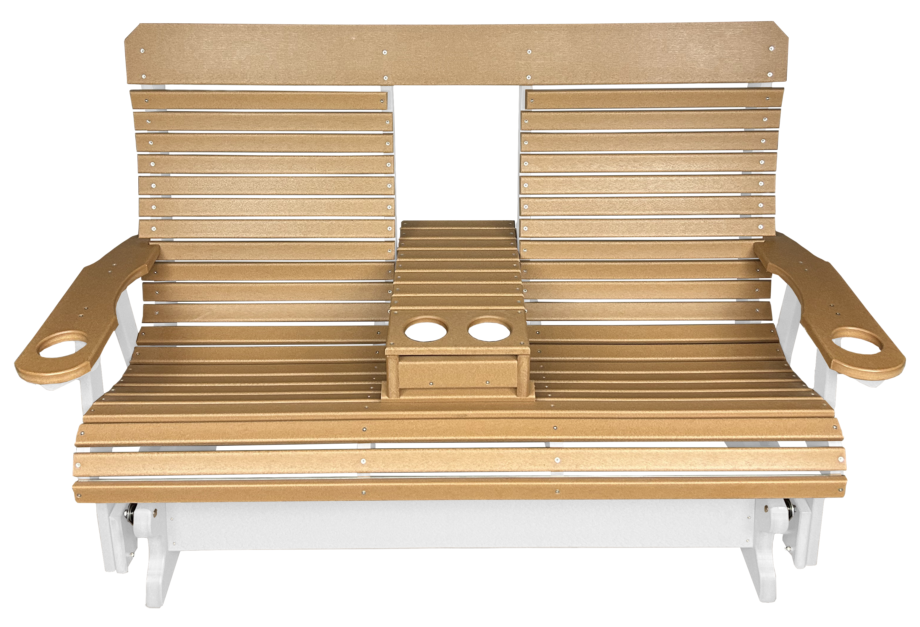 5’ft Rolled Back Loveseat Glider With Fold Down Console