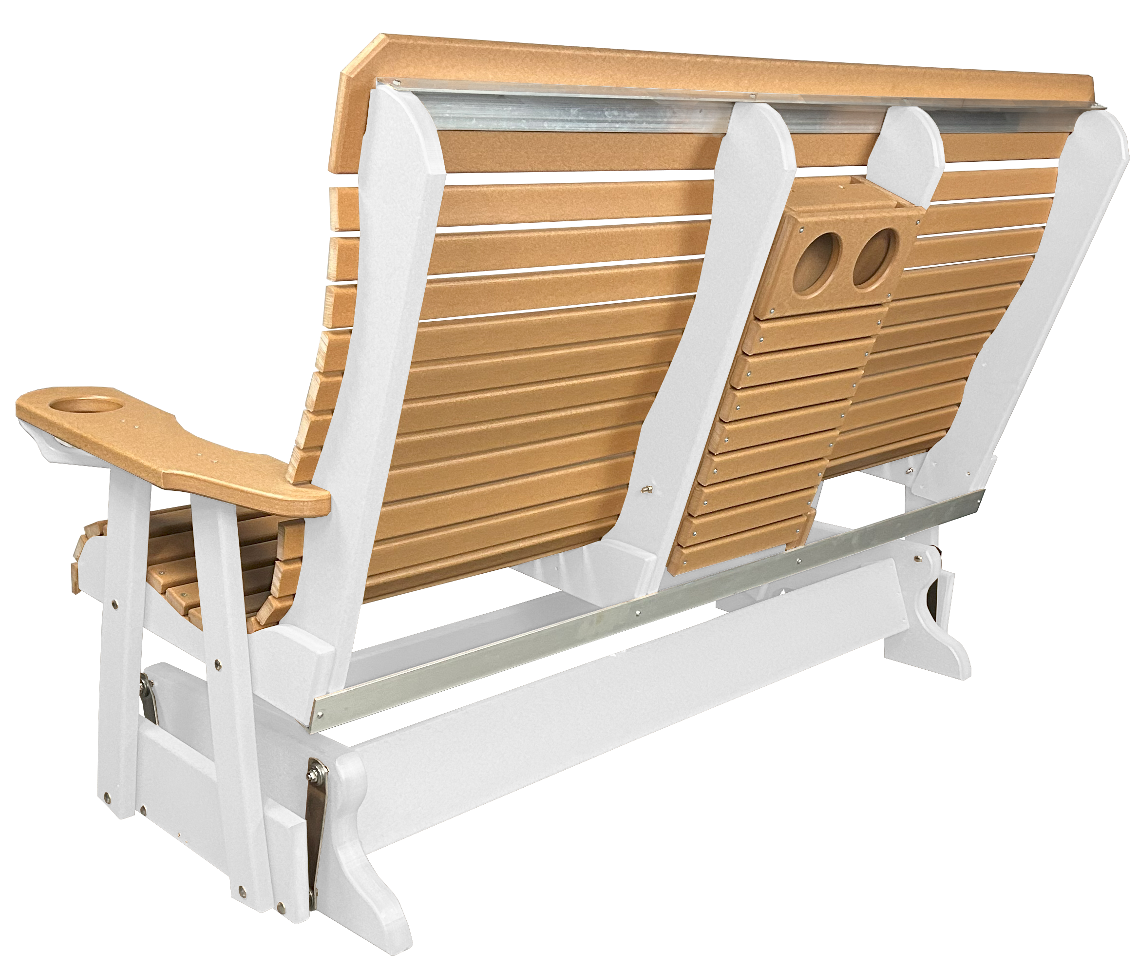 5’ft Rolled Back Loveseat Glider With Fold Down Console