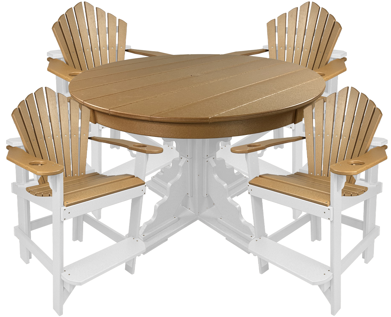 5-Piece 44”rd. Bridgewater Counter Set With Built In Cupholders
