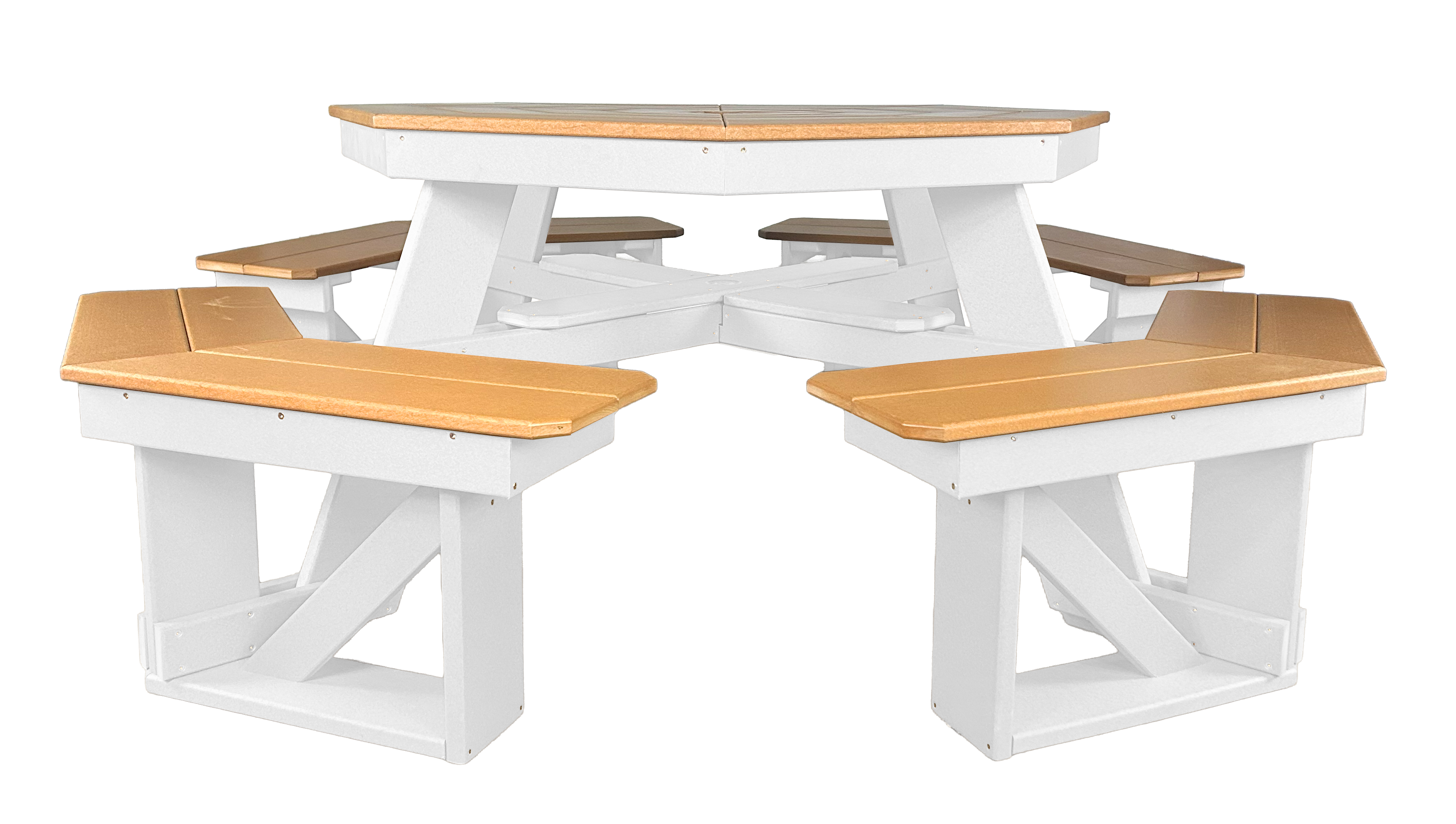 8-Person Hillside Octagon Table With Umbrella Hole & Plug