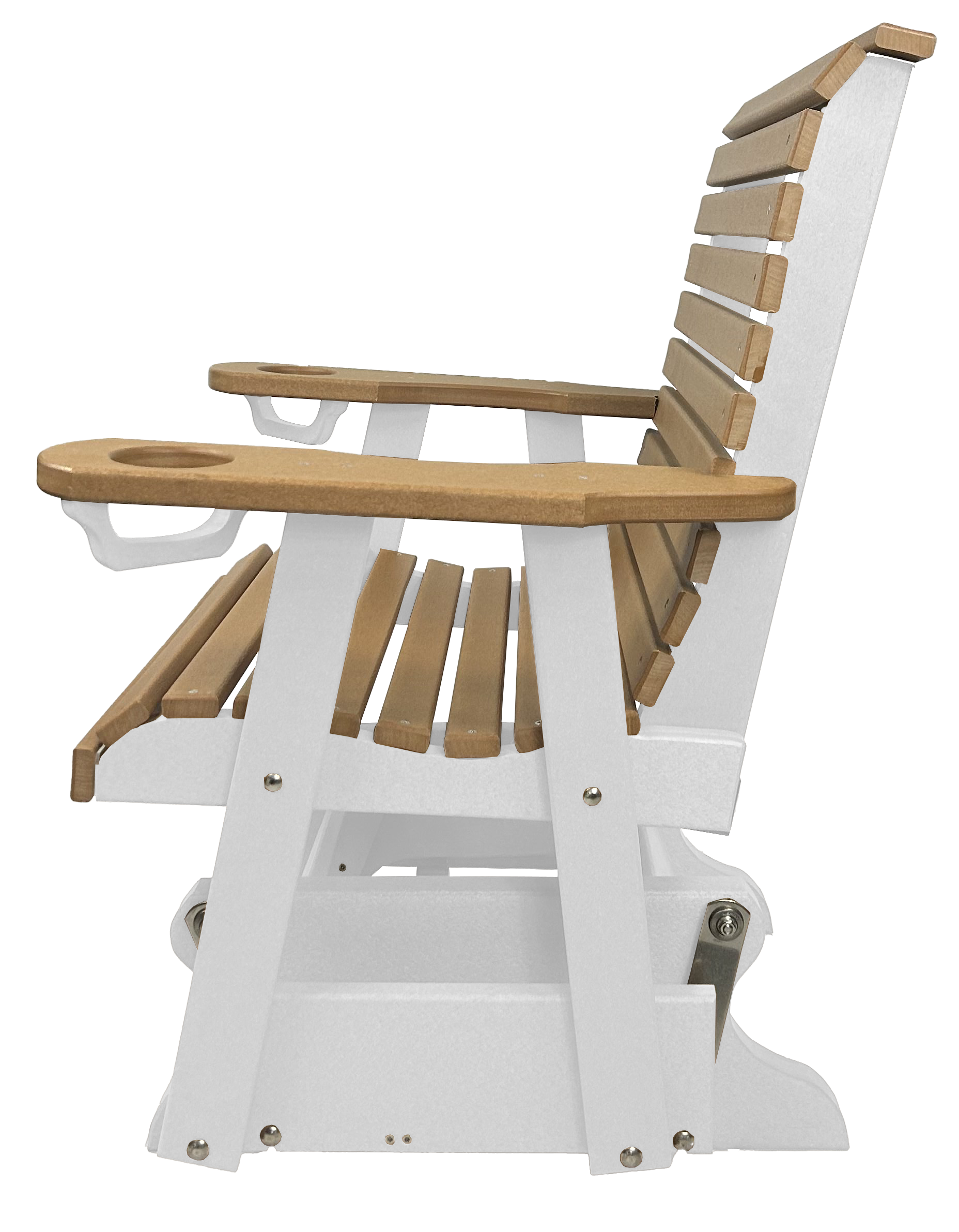 Set of 4 - Rolled Back Single Gliders With Built In Cup Holders