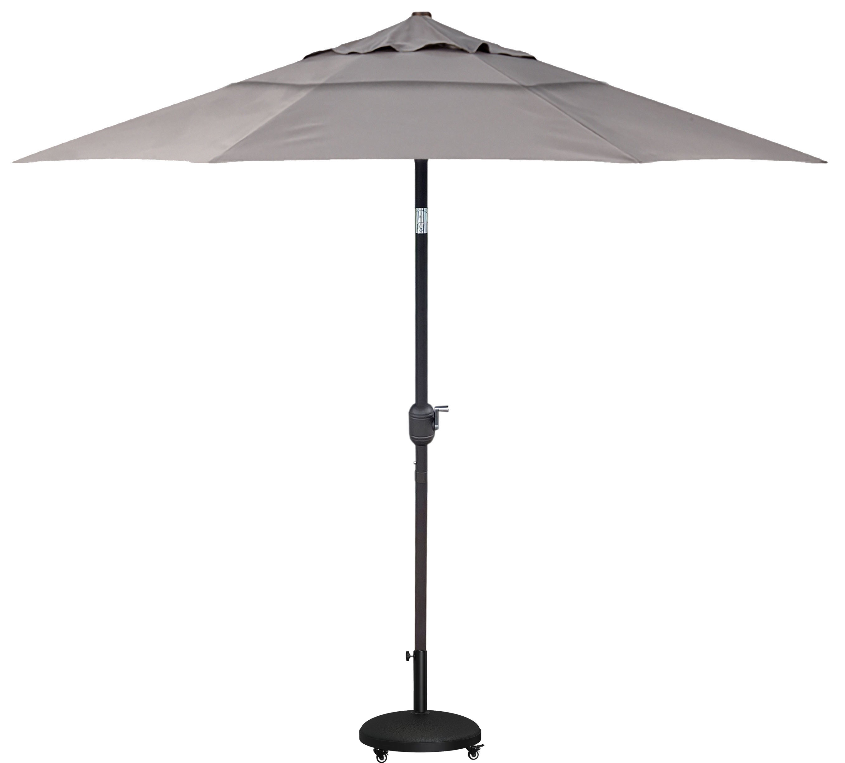 DURAWEATHER POLY® 9'ft Patio Umbrella Push Button Tilt Double Wind Vents Includes Base in Sunbrella Fabrics