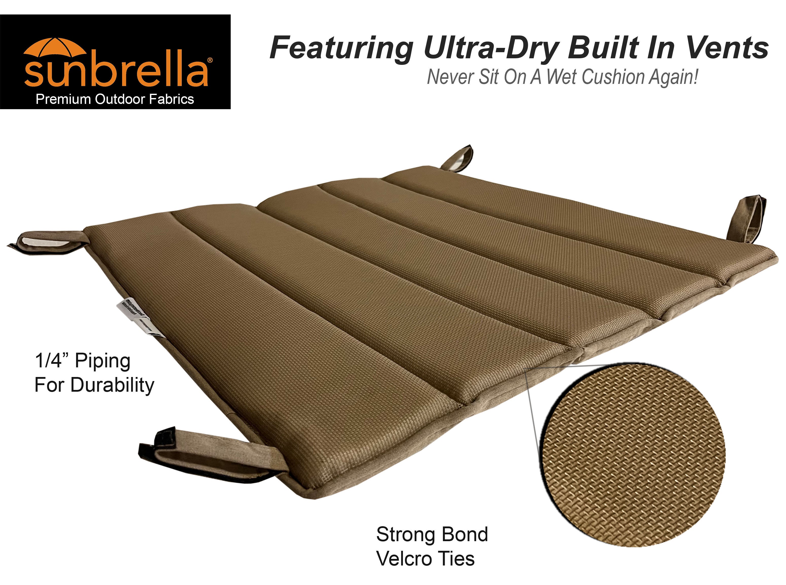 Dining, Counter, Rocker, & Glider Chair Seat Cushions Sunbrella® Fabric (18 Colors Options!)