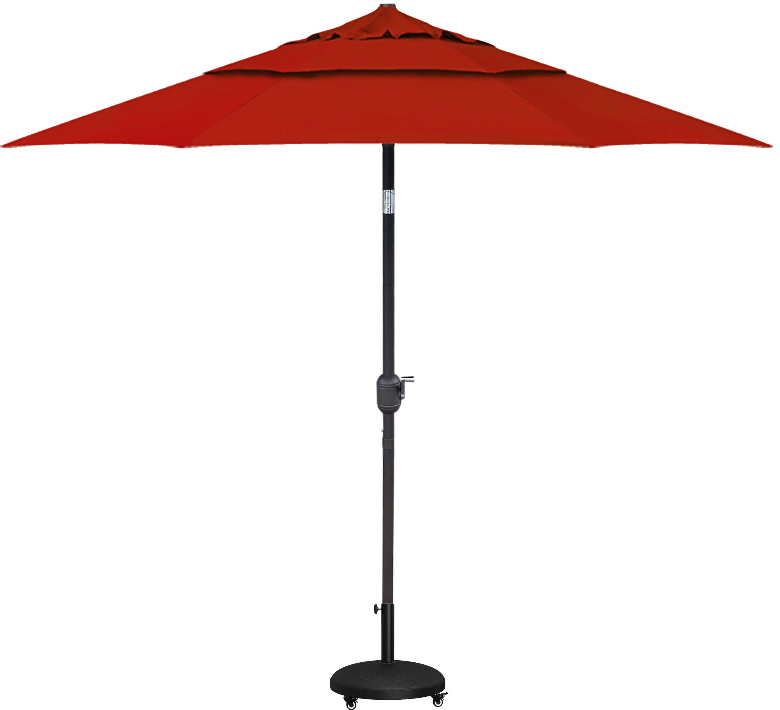 DURAWEATHER POLY® 9'ft Patio Umbrella Push Button Tilt Double Wind Vents Includes Base in Sunbrella Fabrics