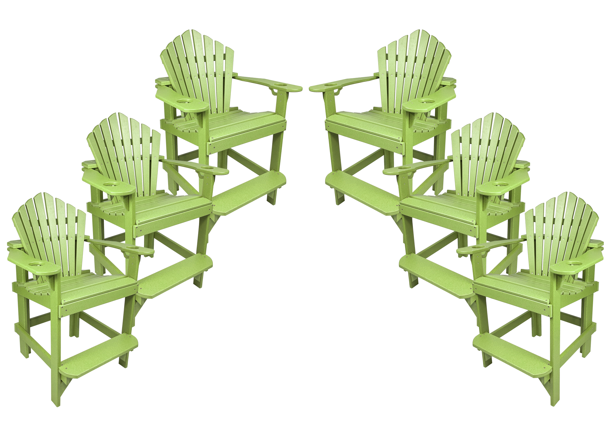 Set of 6 - Bridgewater Counter Chairs With Built In Cupholders