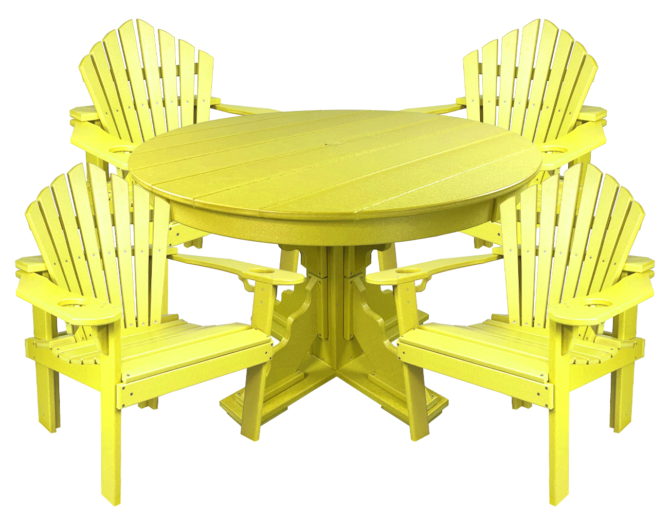 5-Piece 44”rd. Bridgewater Dining Set With Built In Cupholders