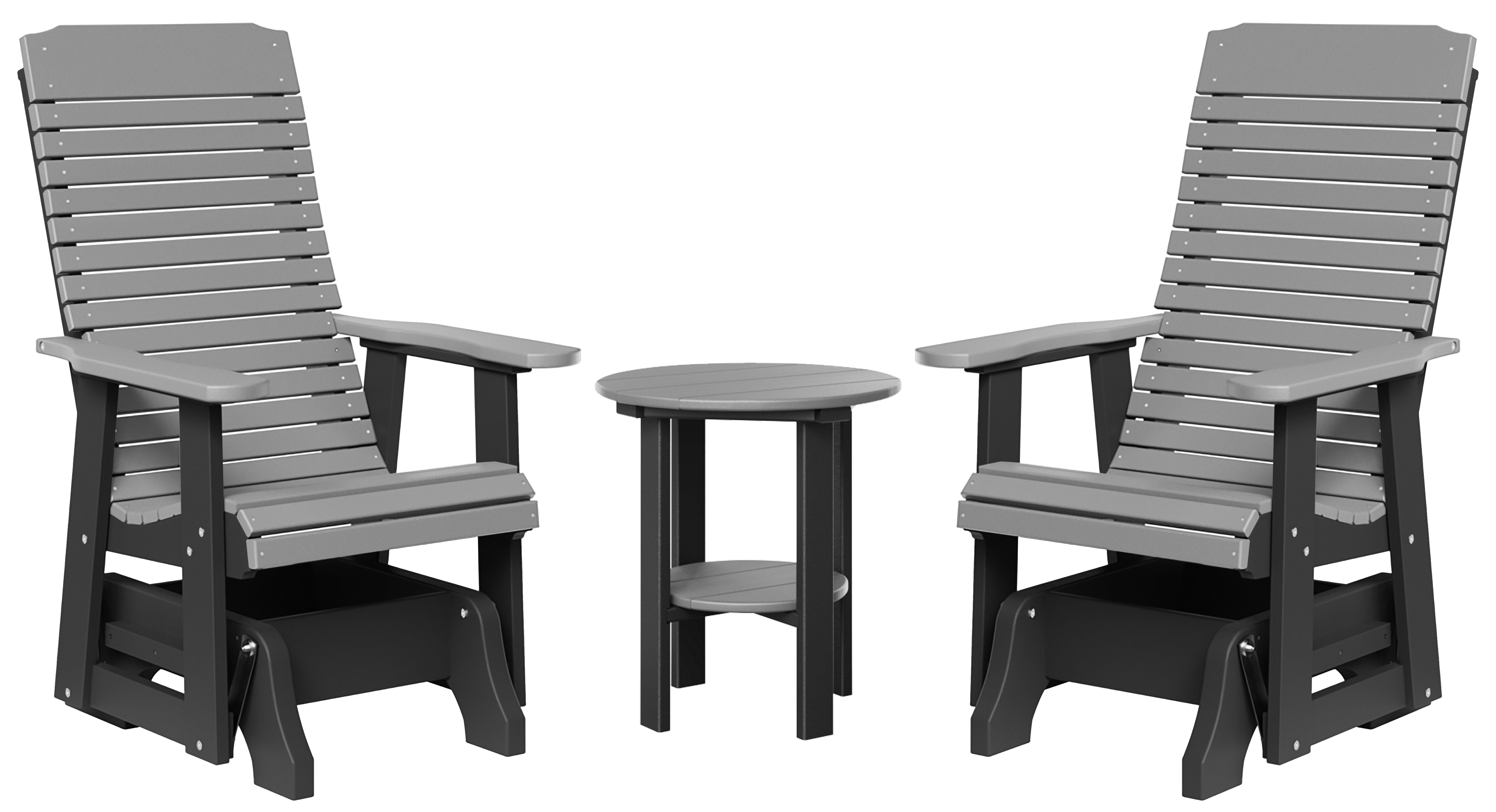 Traditional Single Gliders and Two Tier End Table - New