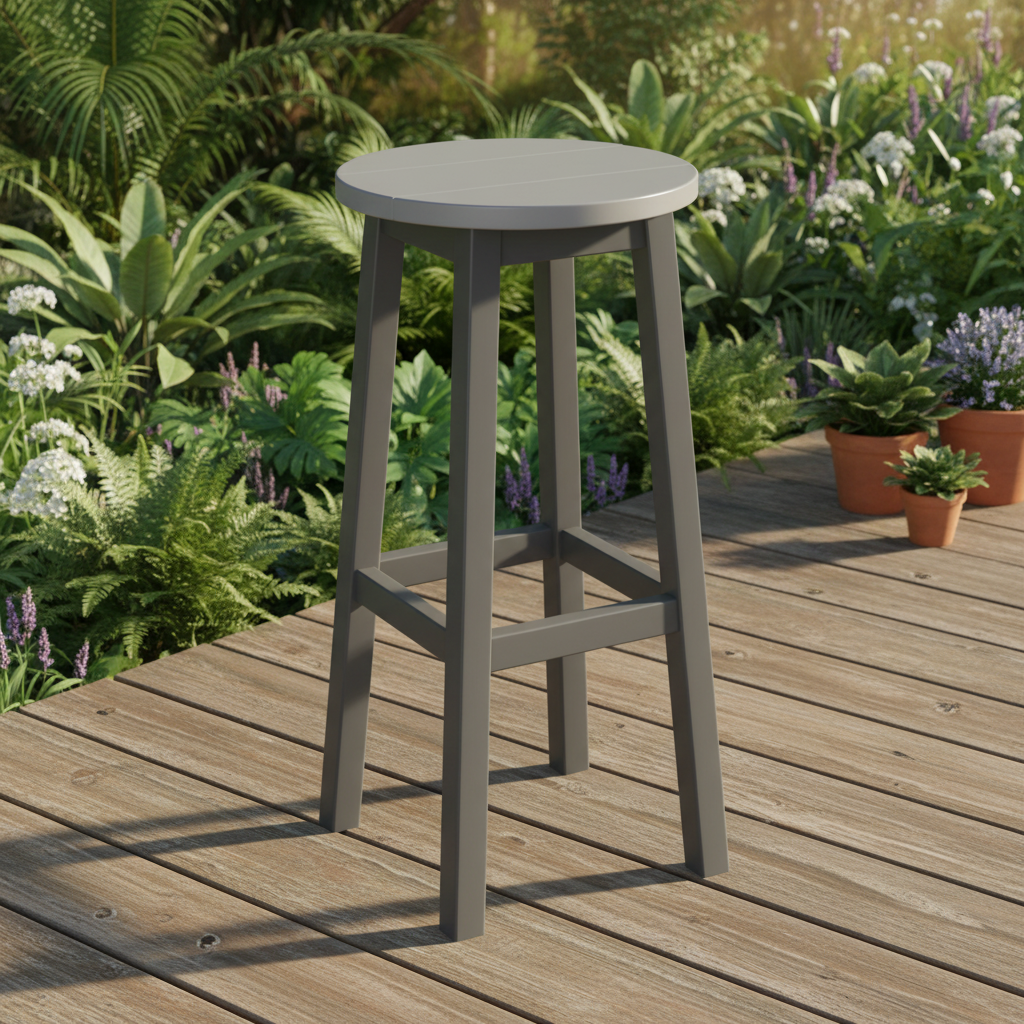DuraWeather Poly ROUND BAR STOOL