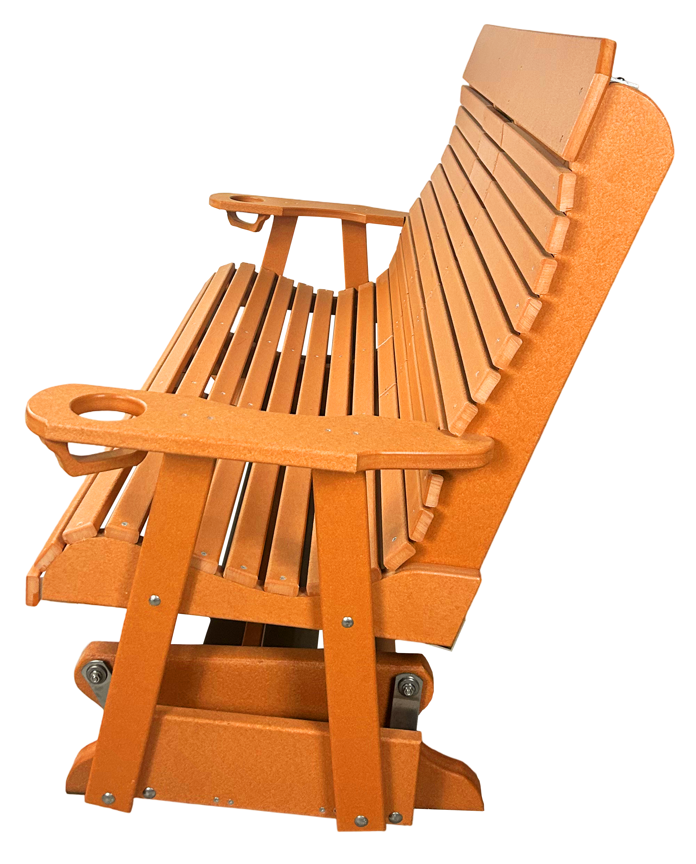 5’ft Rolled Back Loveseat Glider With Fold Down Console