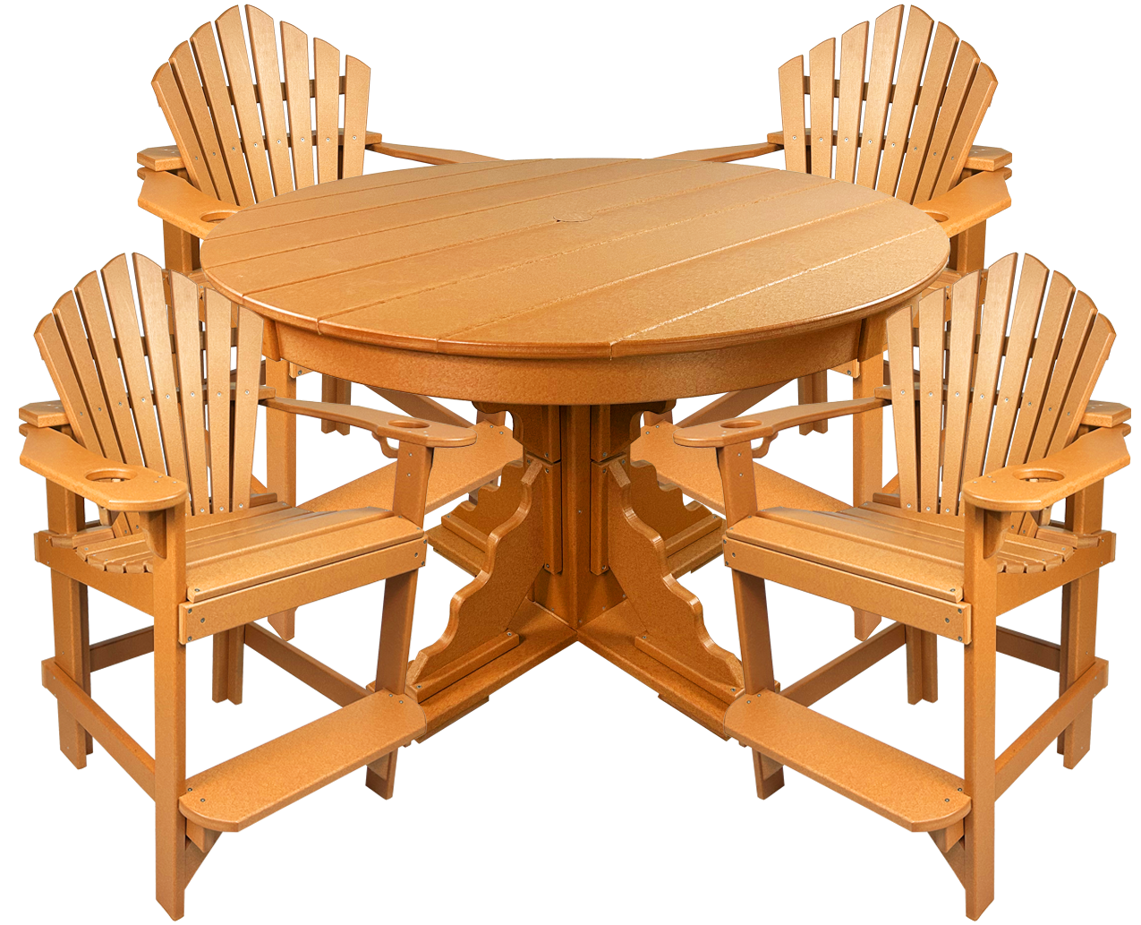 5-Piece 44”rd. Bridgewater Counter Set With Built In Cupholders