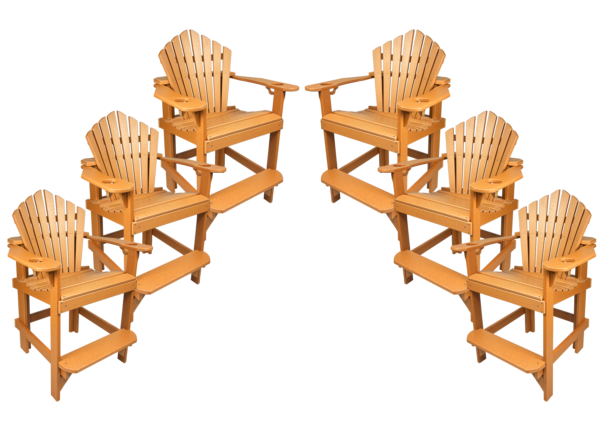 Set of 6 - Bridgewater Counter Chairs With Built In Cupholders