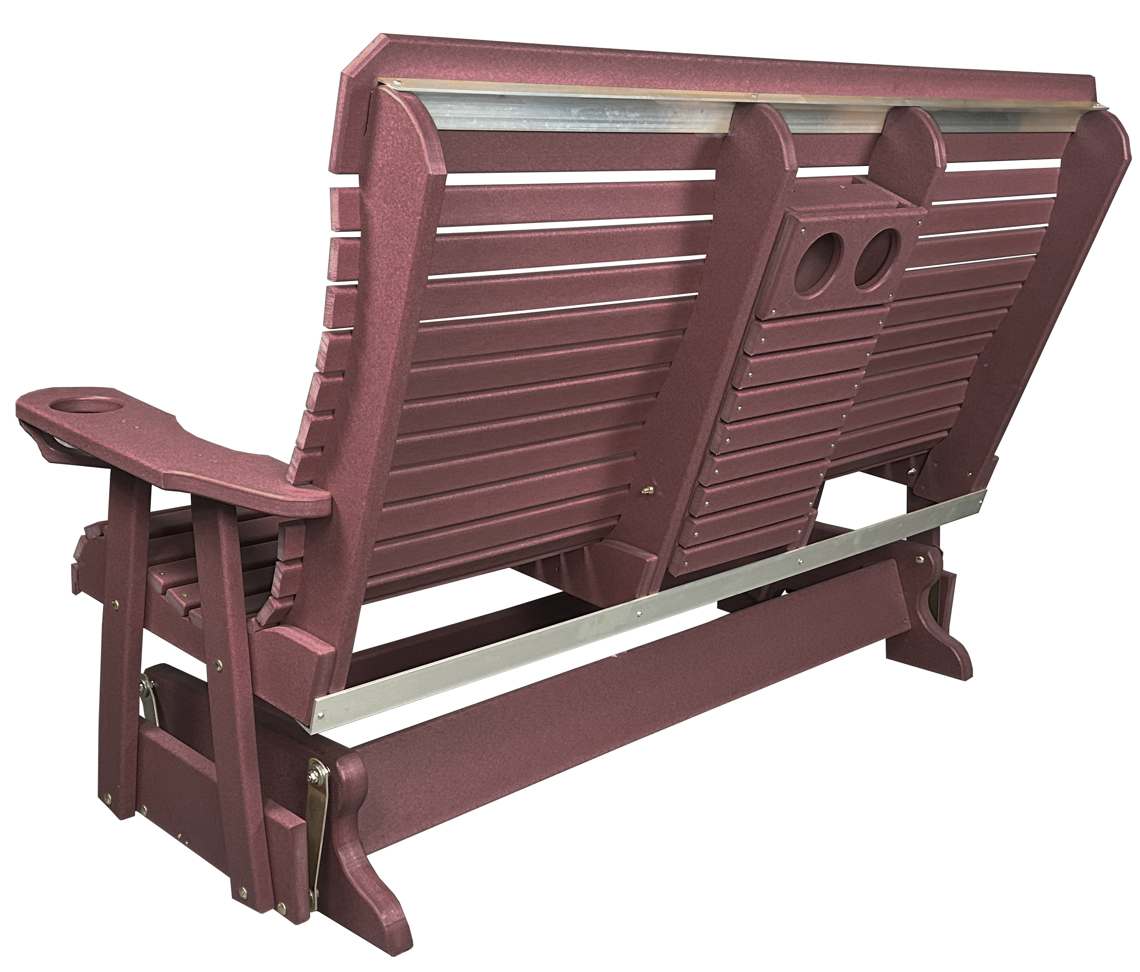 5’ft Rolled Back Loveseat Glider With Fold Down Console