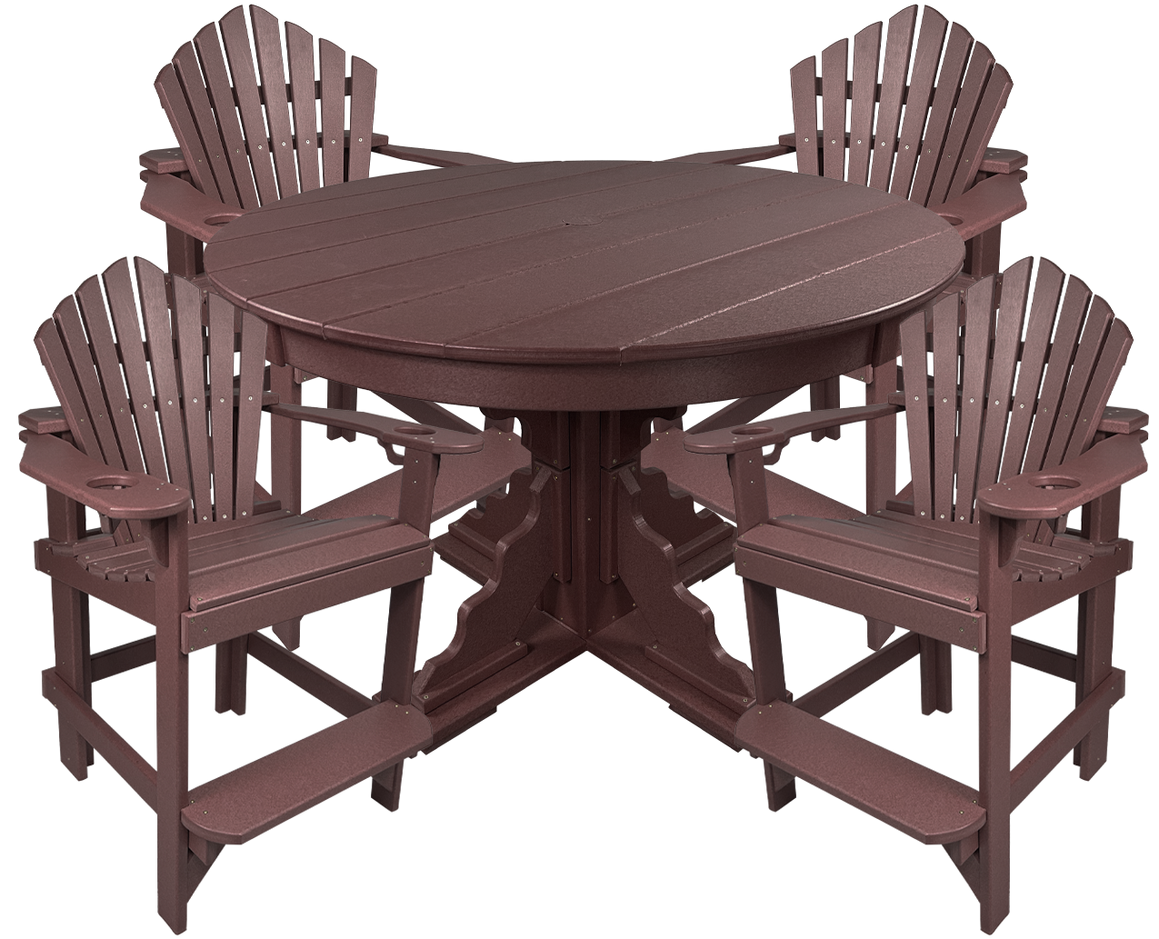 5-Piece 44”rd. Bridgewater Counter Set With Built In Cupholders