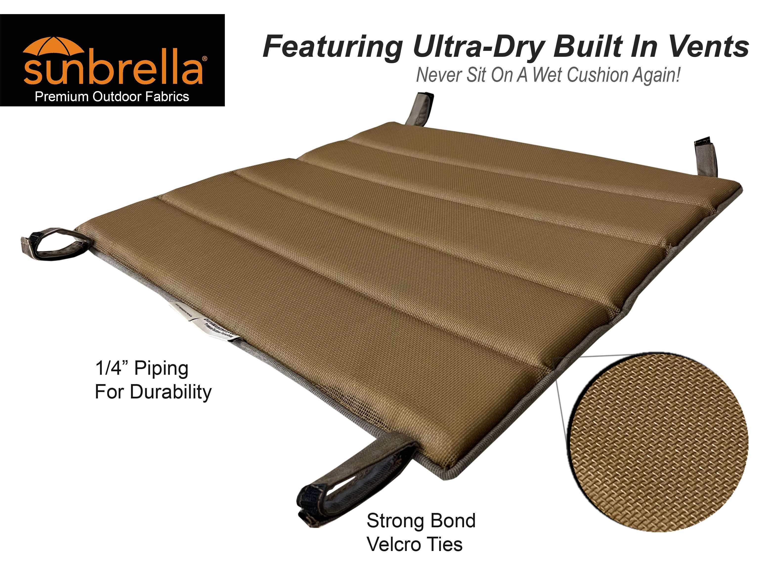 Dining, Counter, Rocker, & Glider Chair Seat Cushions Sunbrella® Fabric (18 Colors Options!)