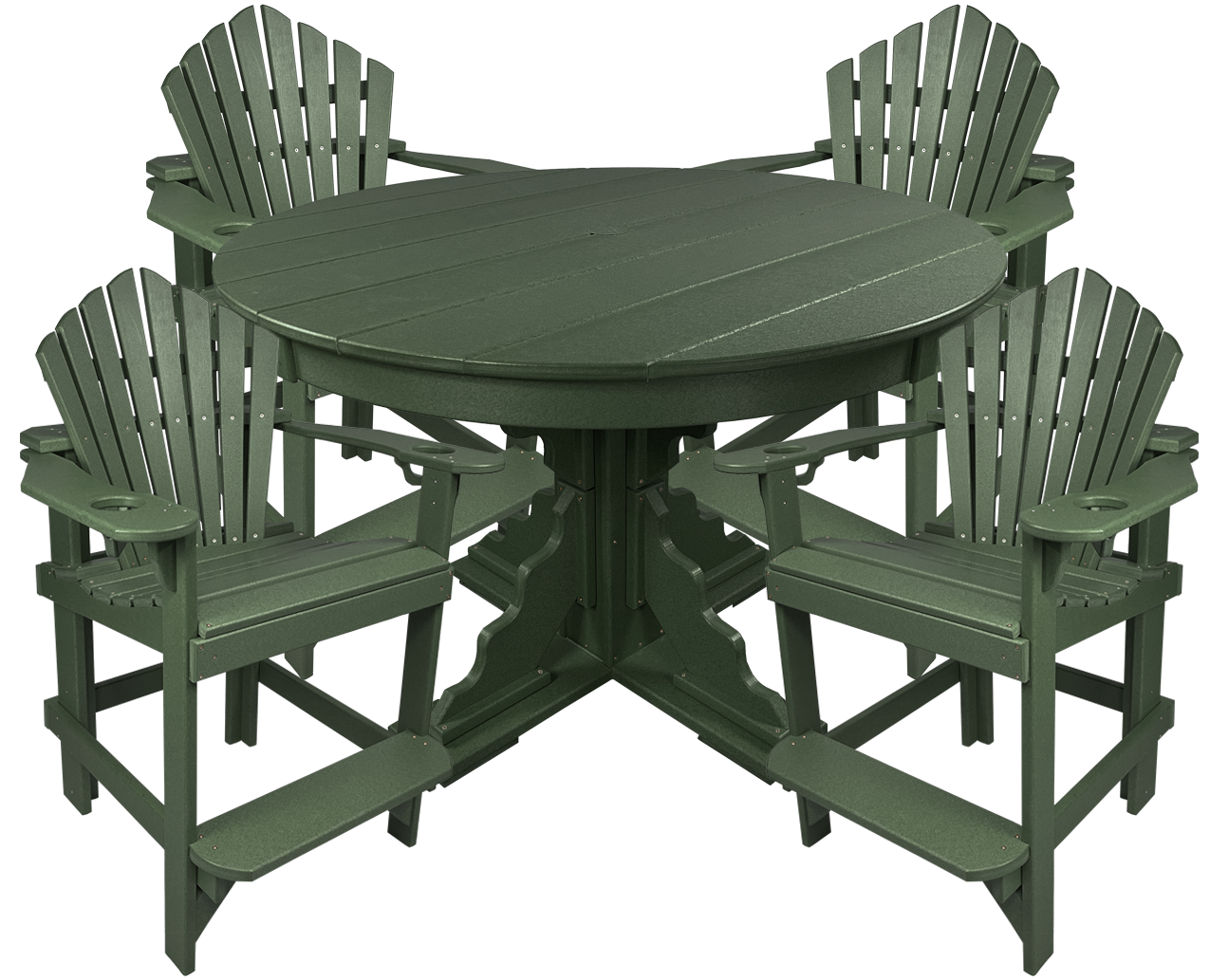 5-Piece 44”rd. Bridgewater Counter Set With Built In Cupholders