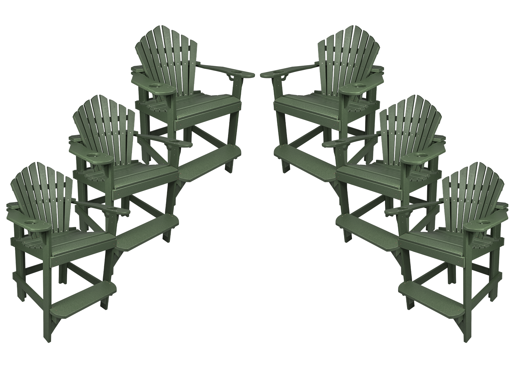 Set of 6 - Bridgewater Counter Chairs With Built In Cupholders