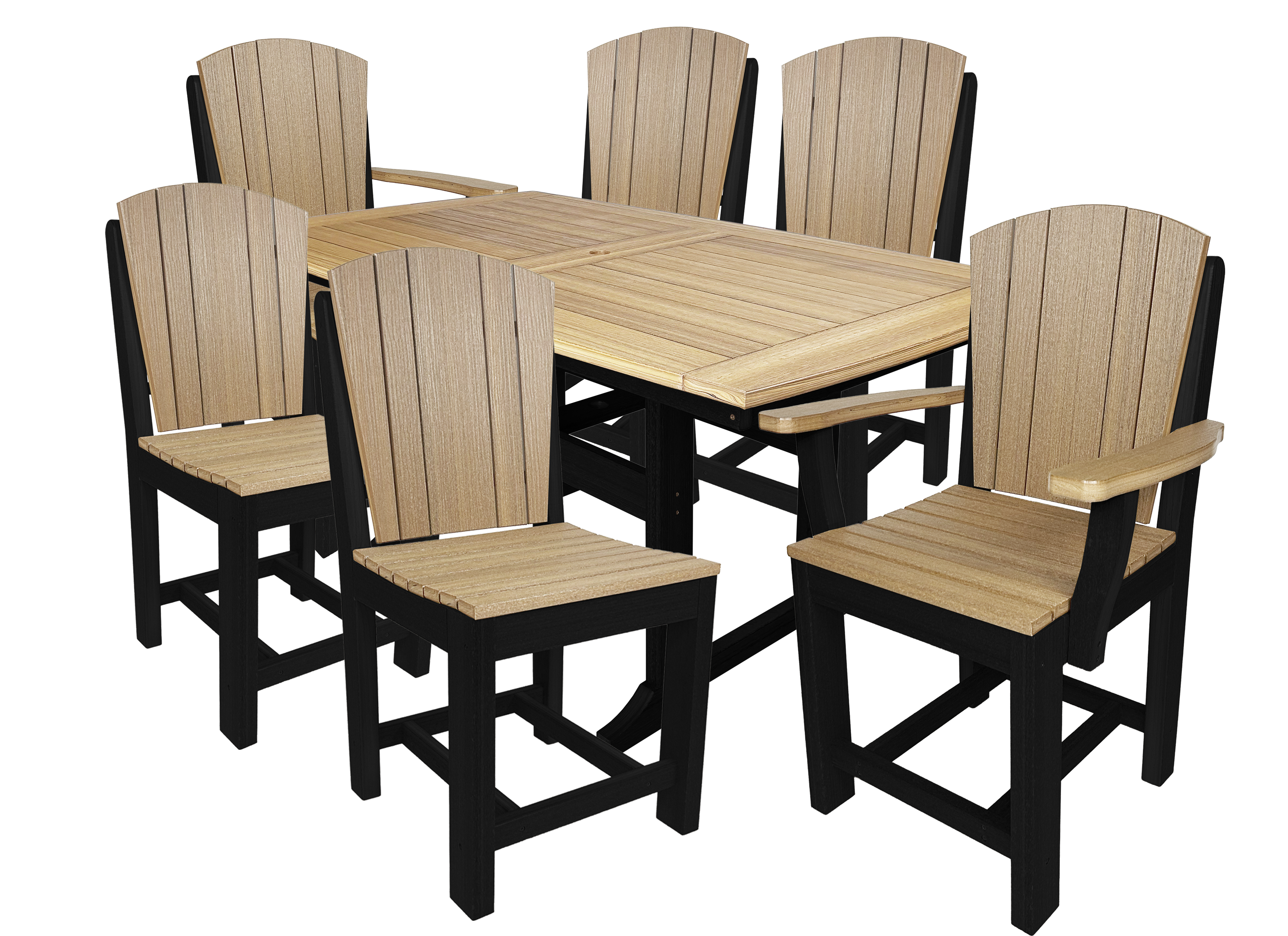 7-Piece Plantation Dining Set With 2 Arm Chairs and 4 Side Chairs