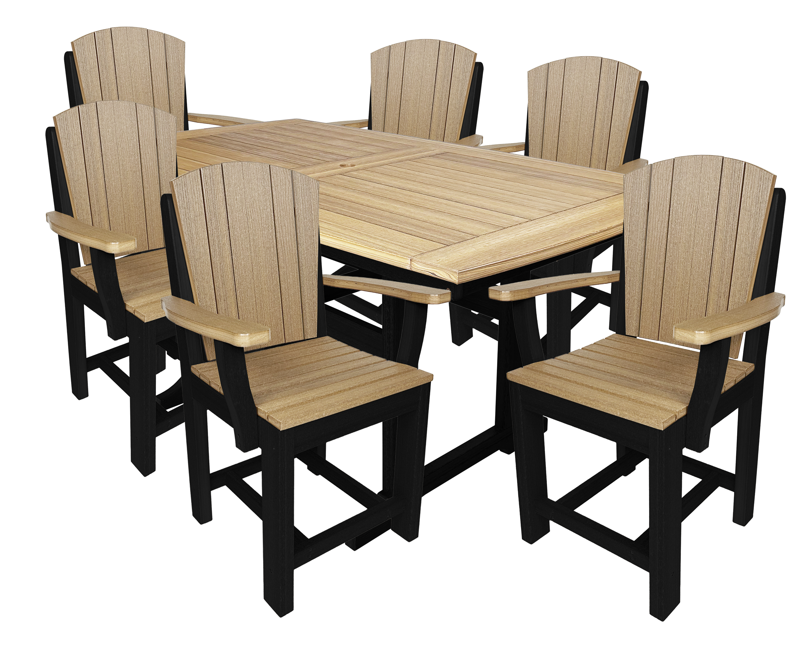 7-Piece Plantation Dining Set With 6 Arm Chairs