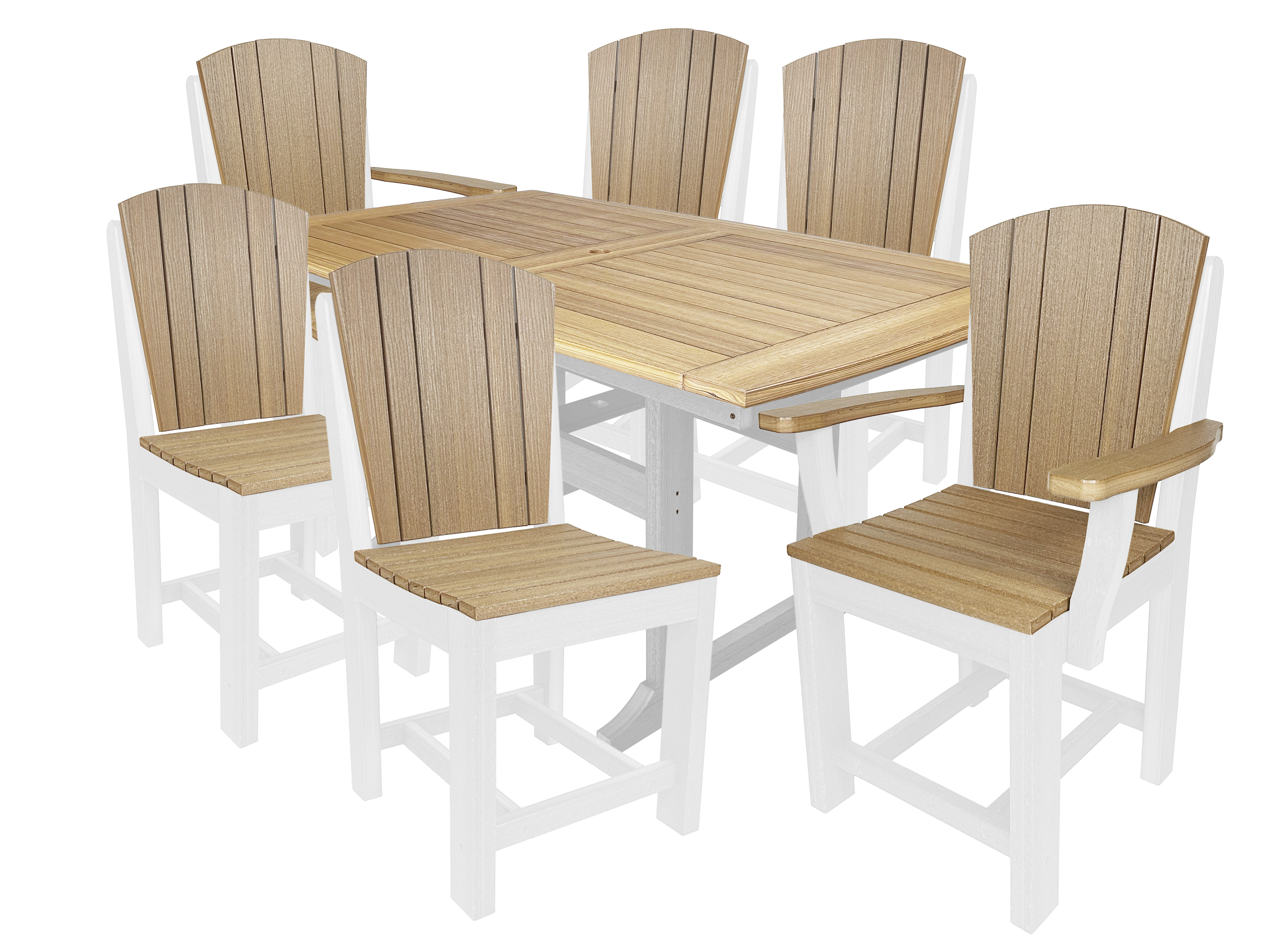 7-Piece Plantation Dining Set With 2 Arm Chairs and 4 Side Chairs