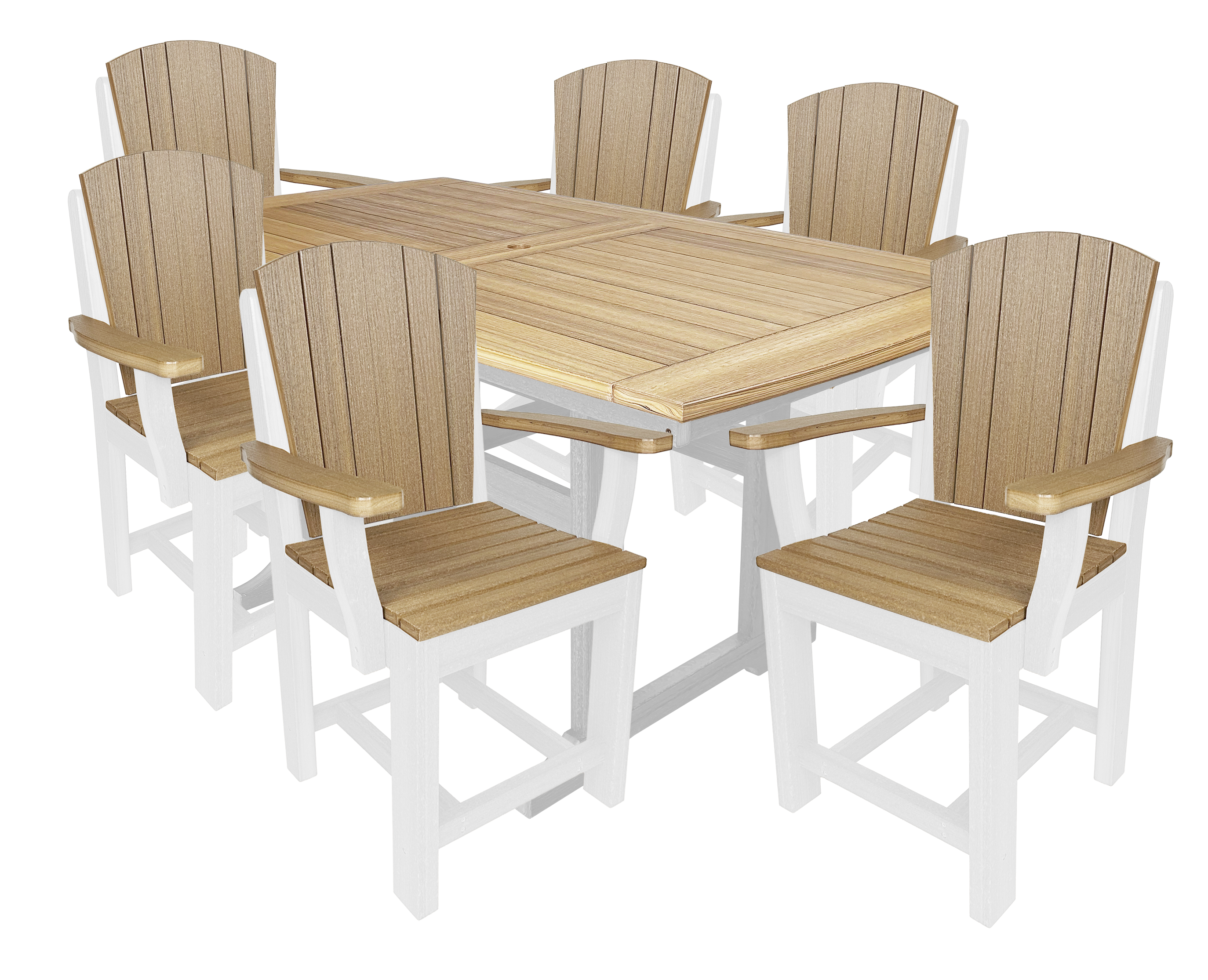7-Piece Plantation Dining Set With 6 Arm Chairs