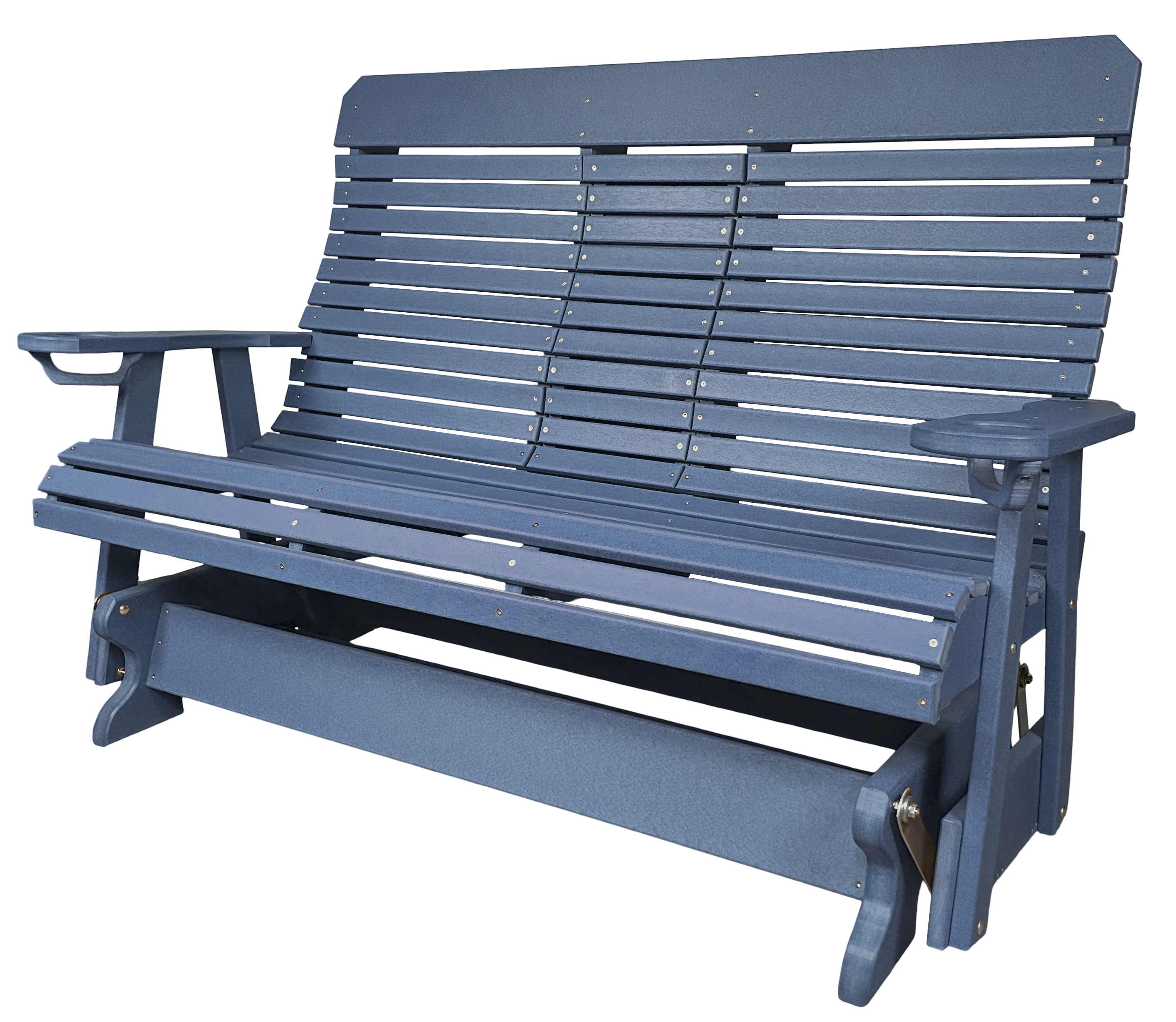 5’ft Rolled Back Loveseat Glider With Fold Down Console