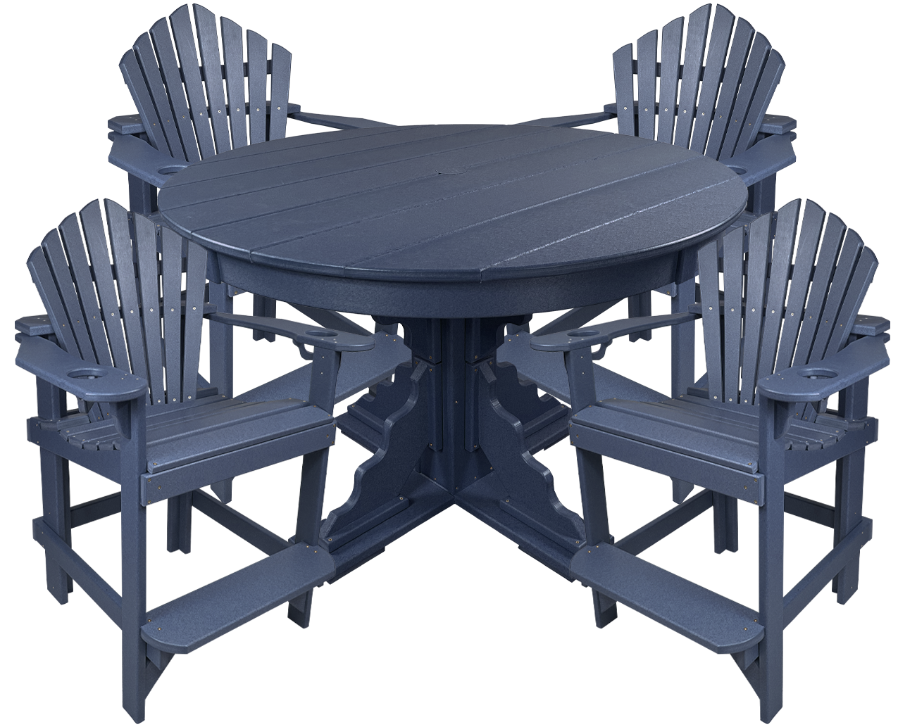 5-Piece 44”rd. Bridgewater Counter Set With Built In Cupholders
