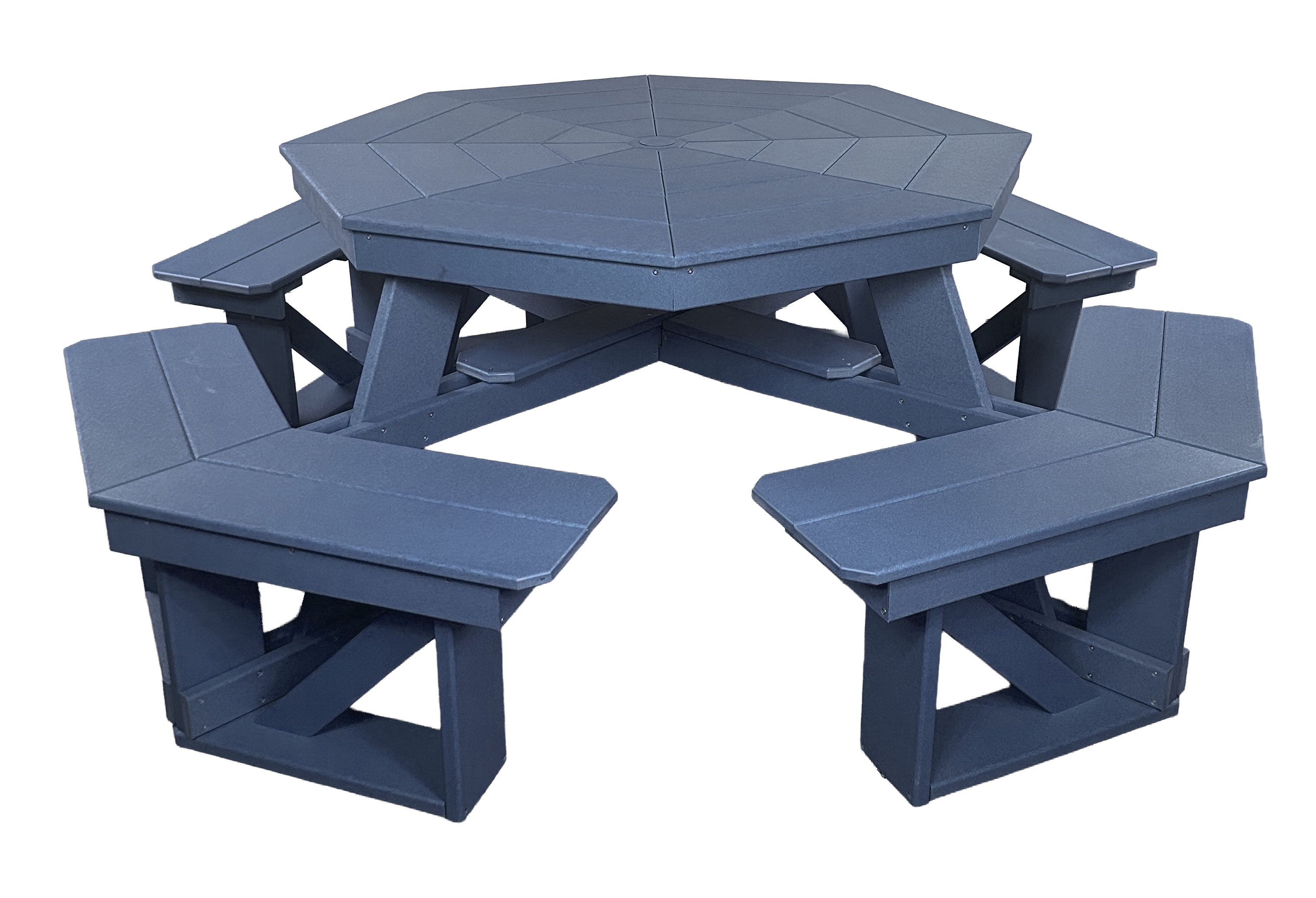 8-Person Hillside Octagon Table With Umbrella Hole & Plug