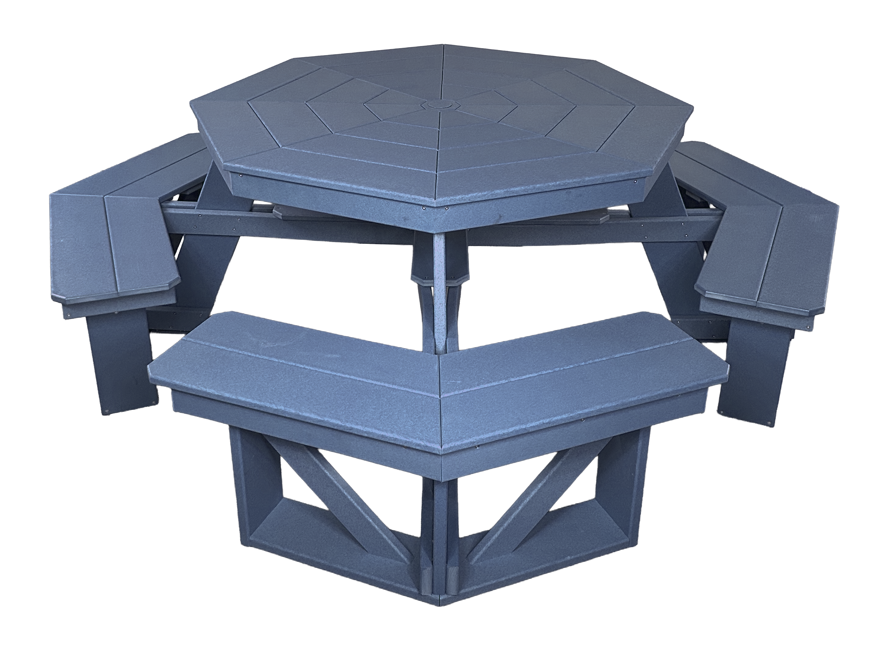 8-Person Hillside Octagon Table With Umbrella Hole & Plug